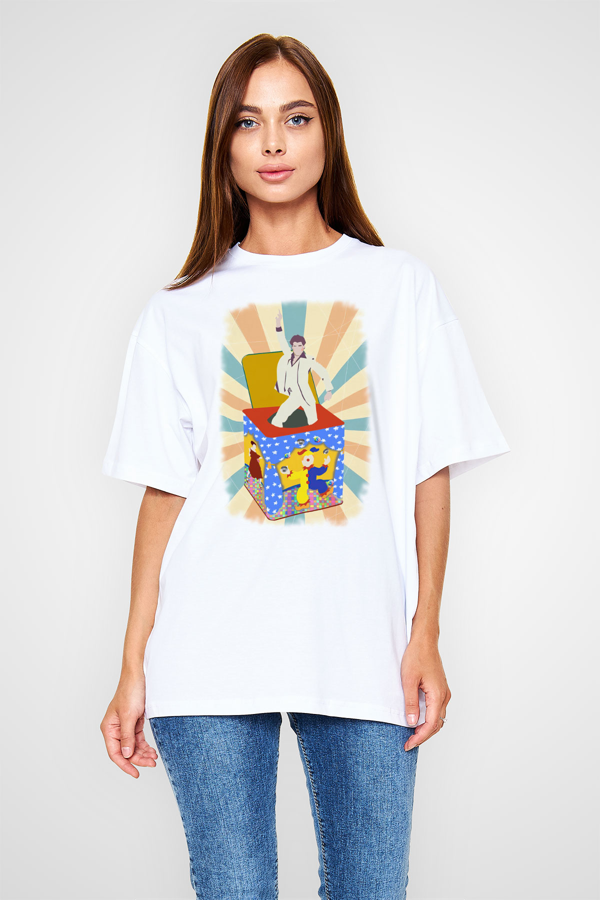 Disko Beyaz Unisex Tişört T-Shirt - TişörtFabrikası