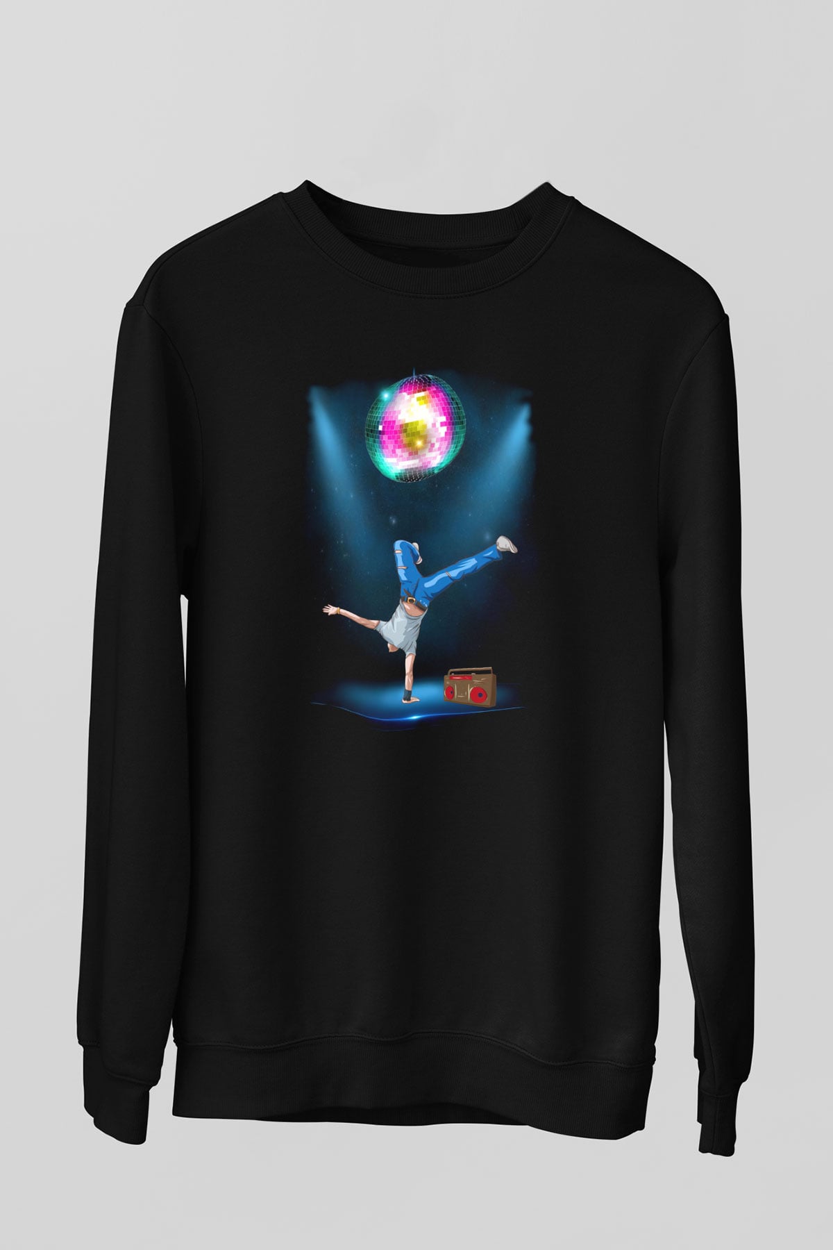 Disko Siyah Unisex Sweatshirt