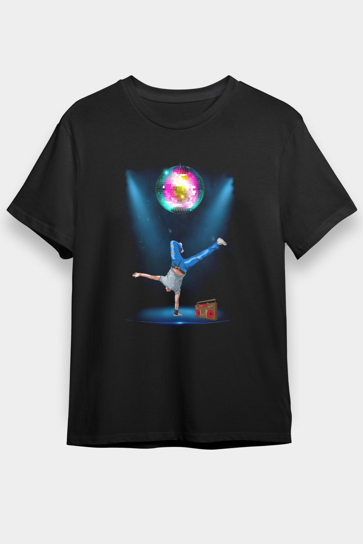 Disko Siyah Unisex Tişört T-Shirt - TişörtFabrikası