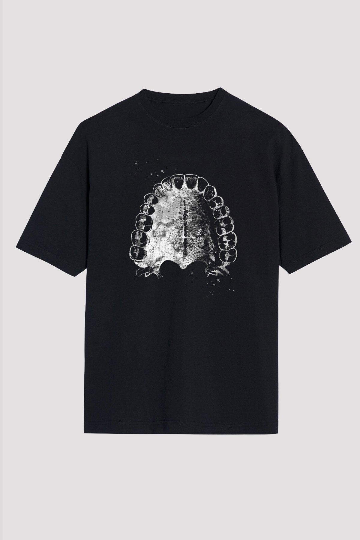 Dişler Renkli Baskılı Unisex Oversize Tişört - Tshirt