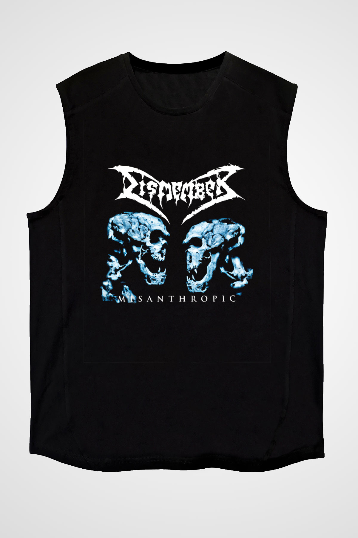 Dismember Baskılı Unisex Siyah Kolsuz Tişört