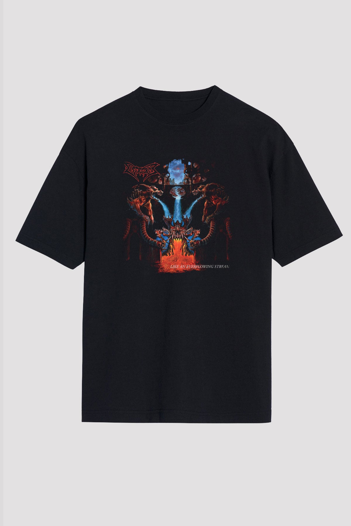 Dismember Baskılı Unisex Siyah Oversize Tişört