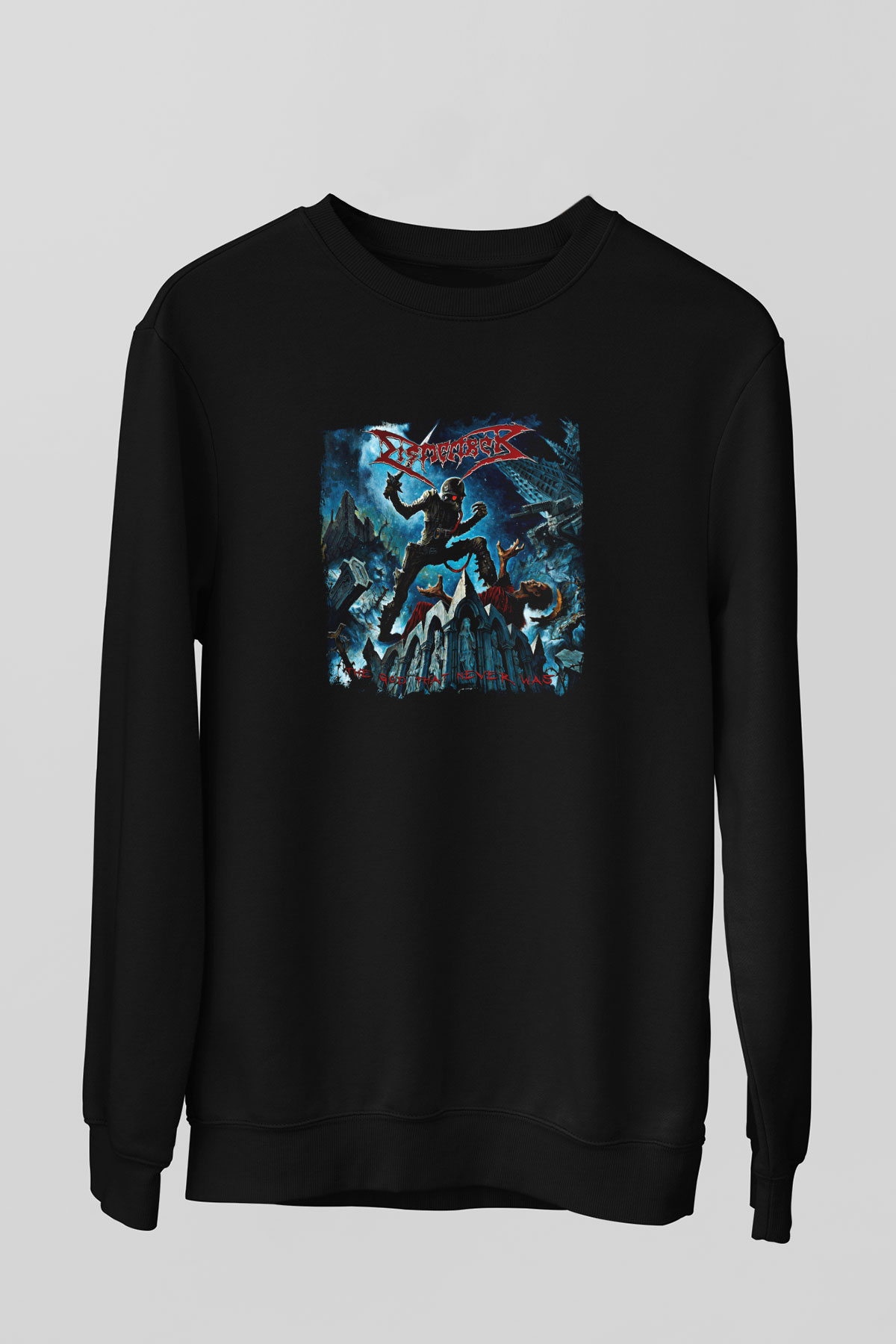 Dismember Baskılı Unisex Siyah Sweatshirt