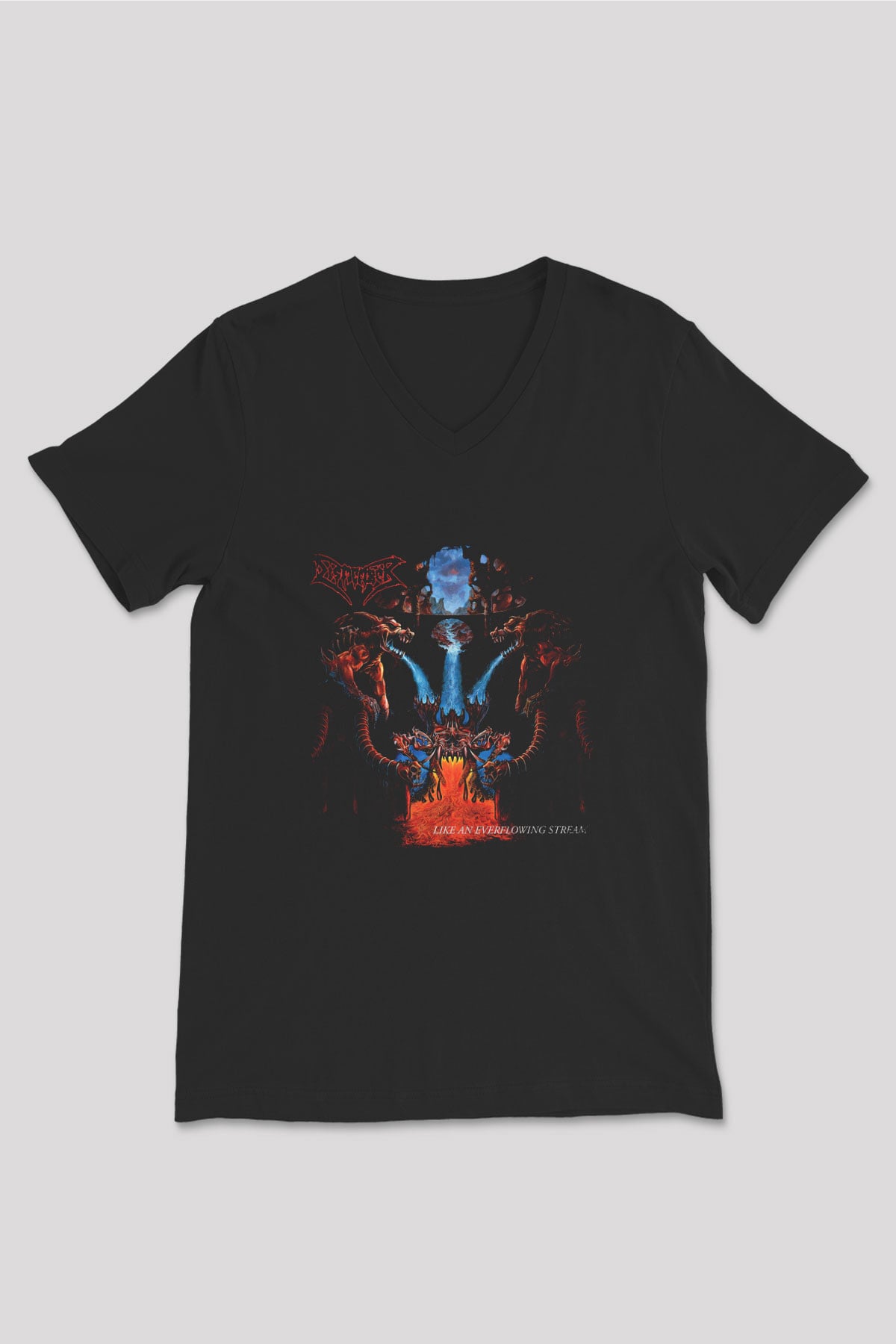 Dismember Baskılı Unisex Siyah V Yaka Tişört