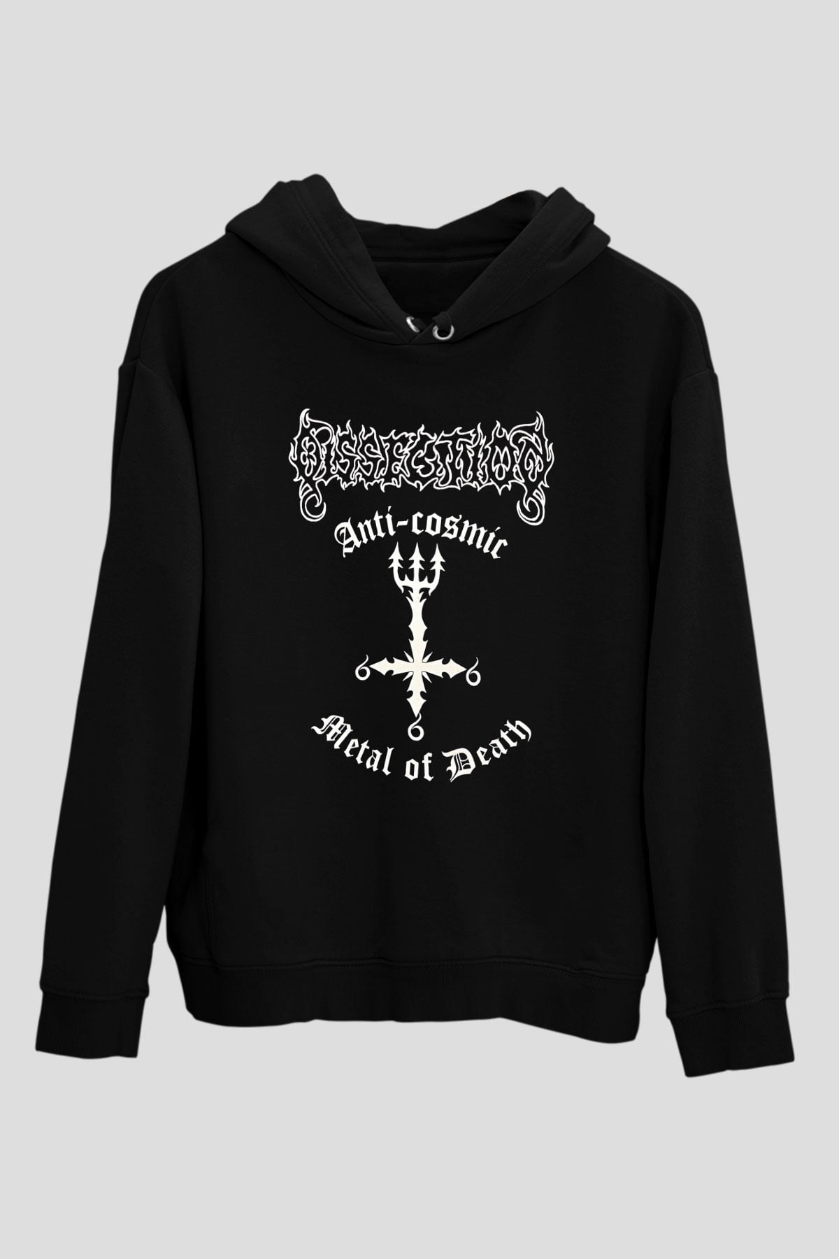 Dissection Baskılı Unisex Siyah Kapüşonlu Sweatshirt