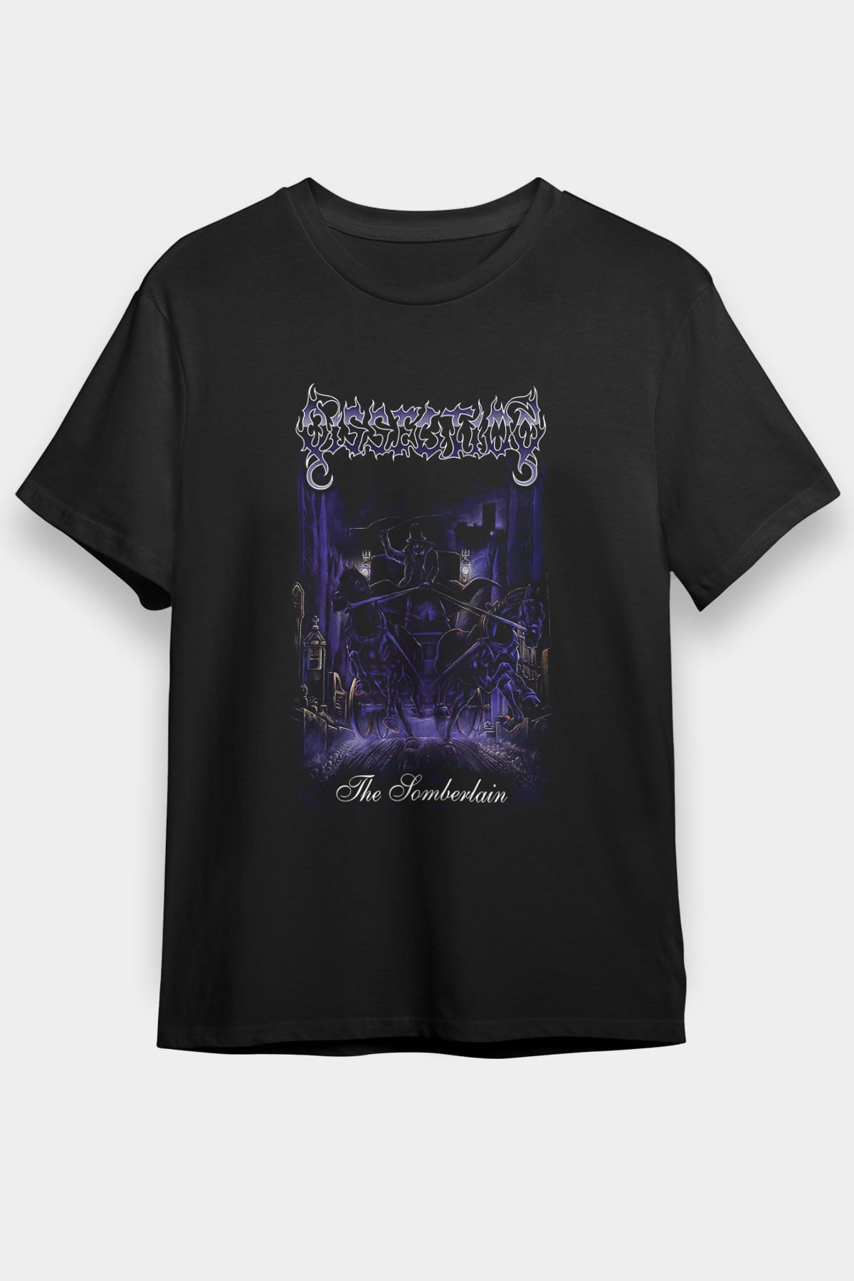 Dissection Baskılı Unisex Siyah Tişört - Tshirt