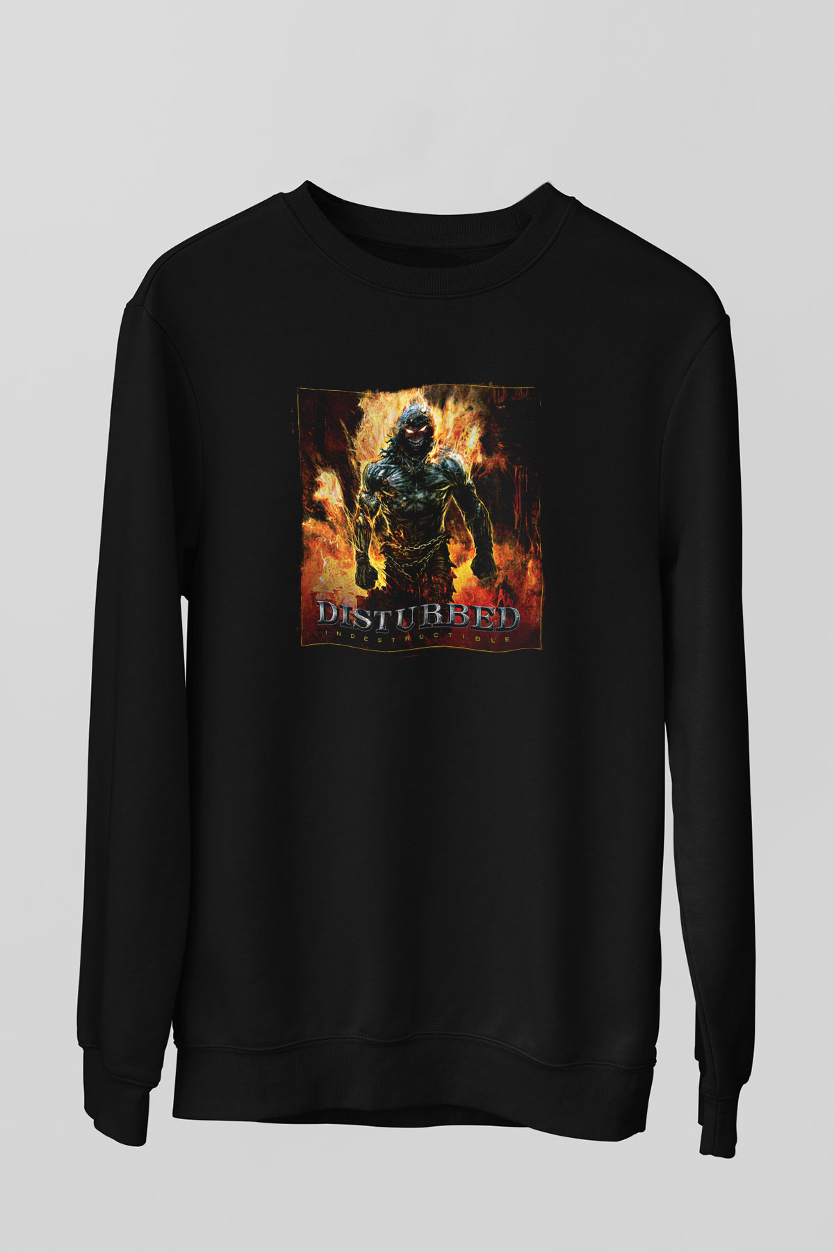 Disturbed Baskılı Unisex Siyah Sweatshirt