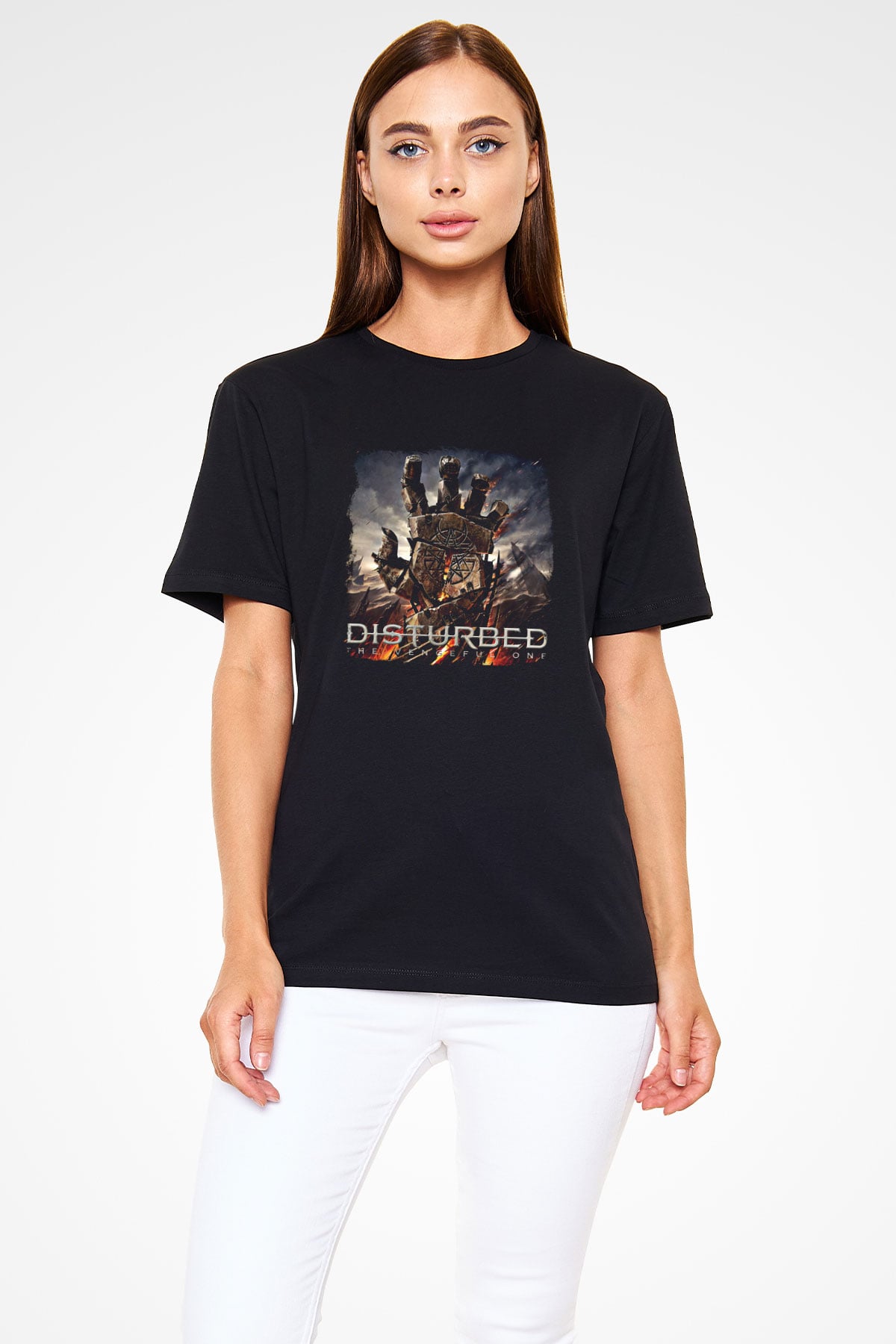 Disturbed Baskılı Unisex Siyah Tişört
