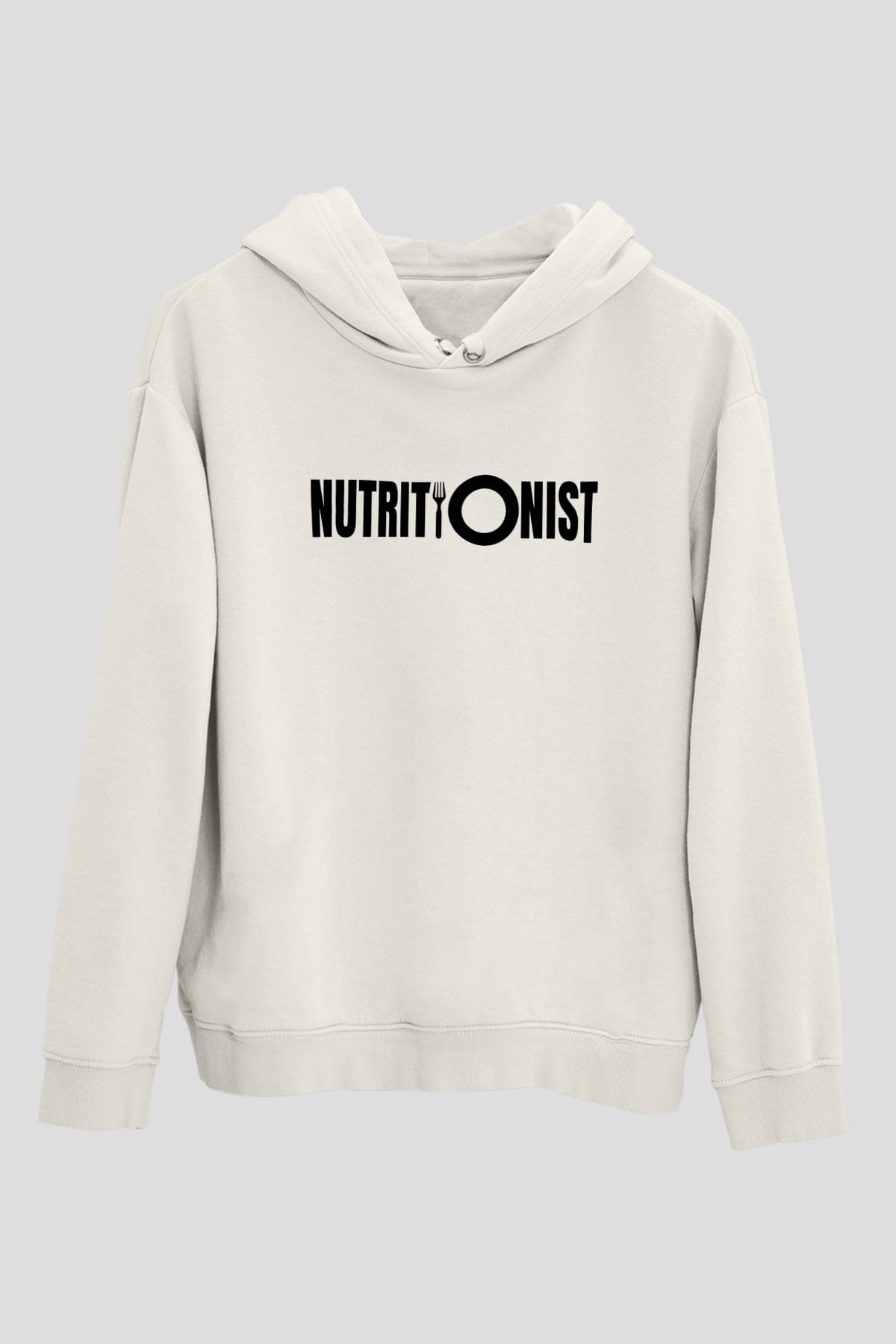 Diyetisyen Beyaz Unisex Kapüşonlu Sweatshirt