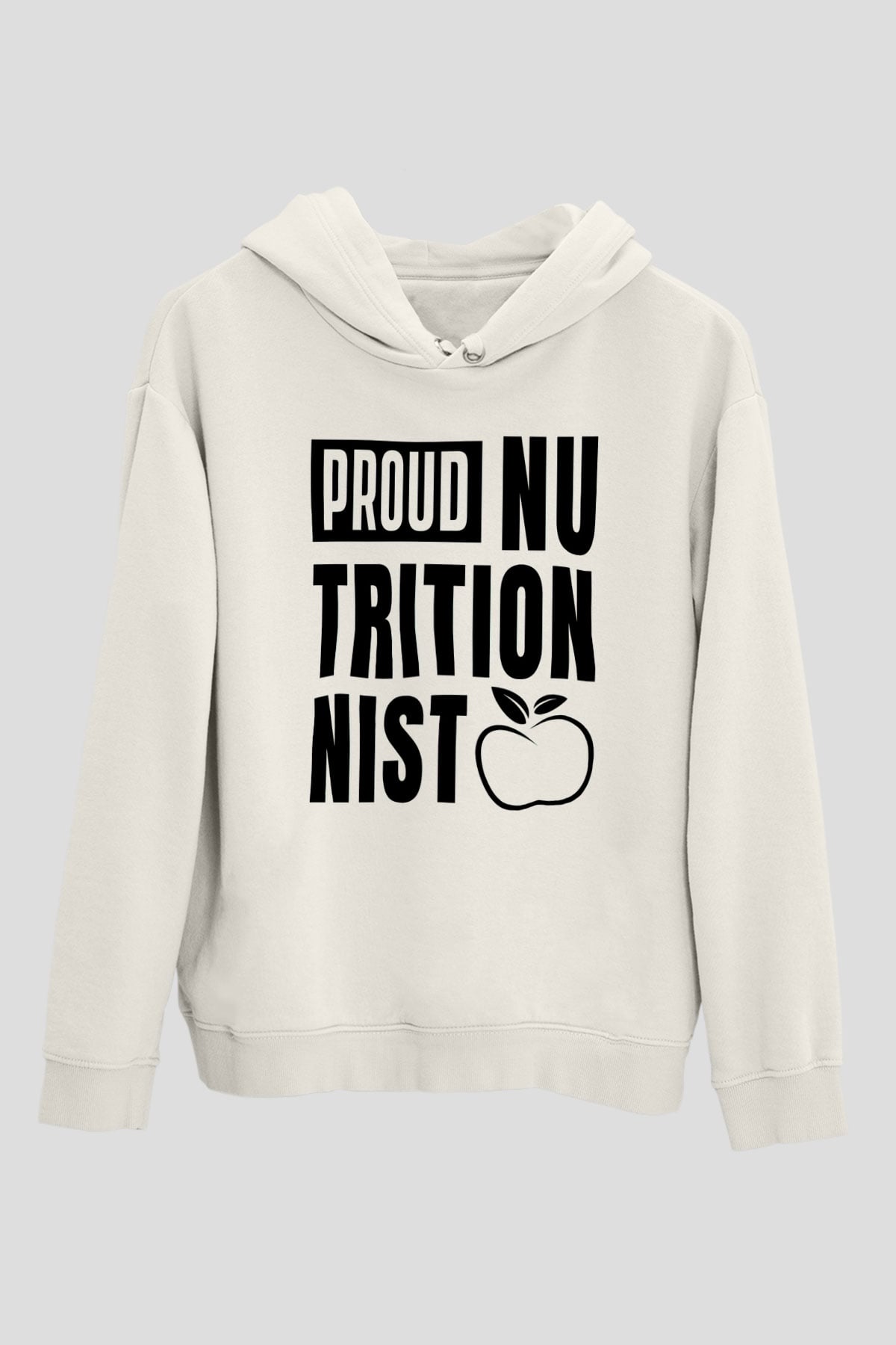 Diyetisyen Beyaz Unisex Kapüşonlu Sweatshirt