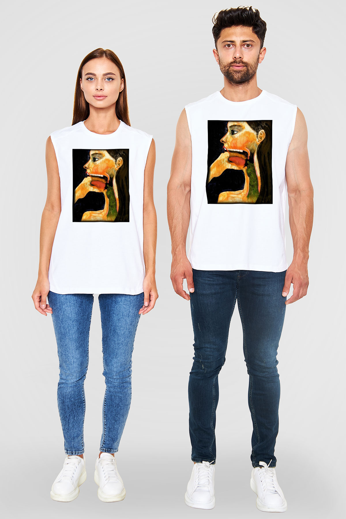 Diyetisyen Beyaz Unisex Kolsuz Tişört