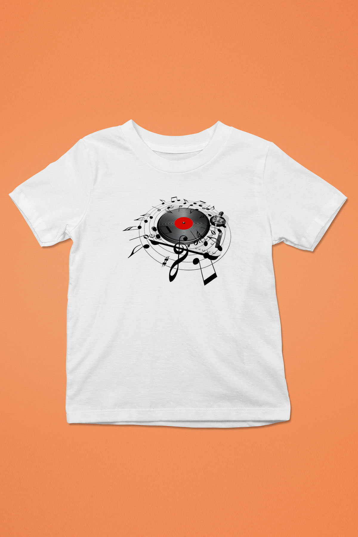 DJ Baskılı Beyaz Unisex Çocuk Tişört