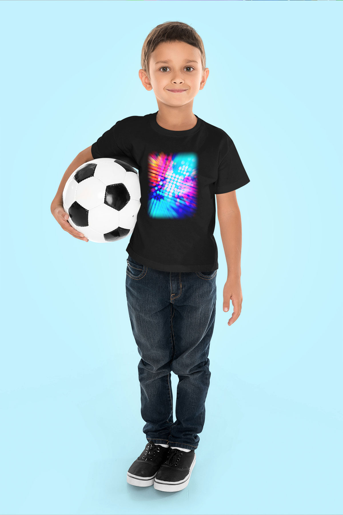 DJ Baskılı Siyah Unisex Çocuk Tişört