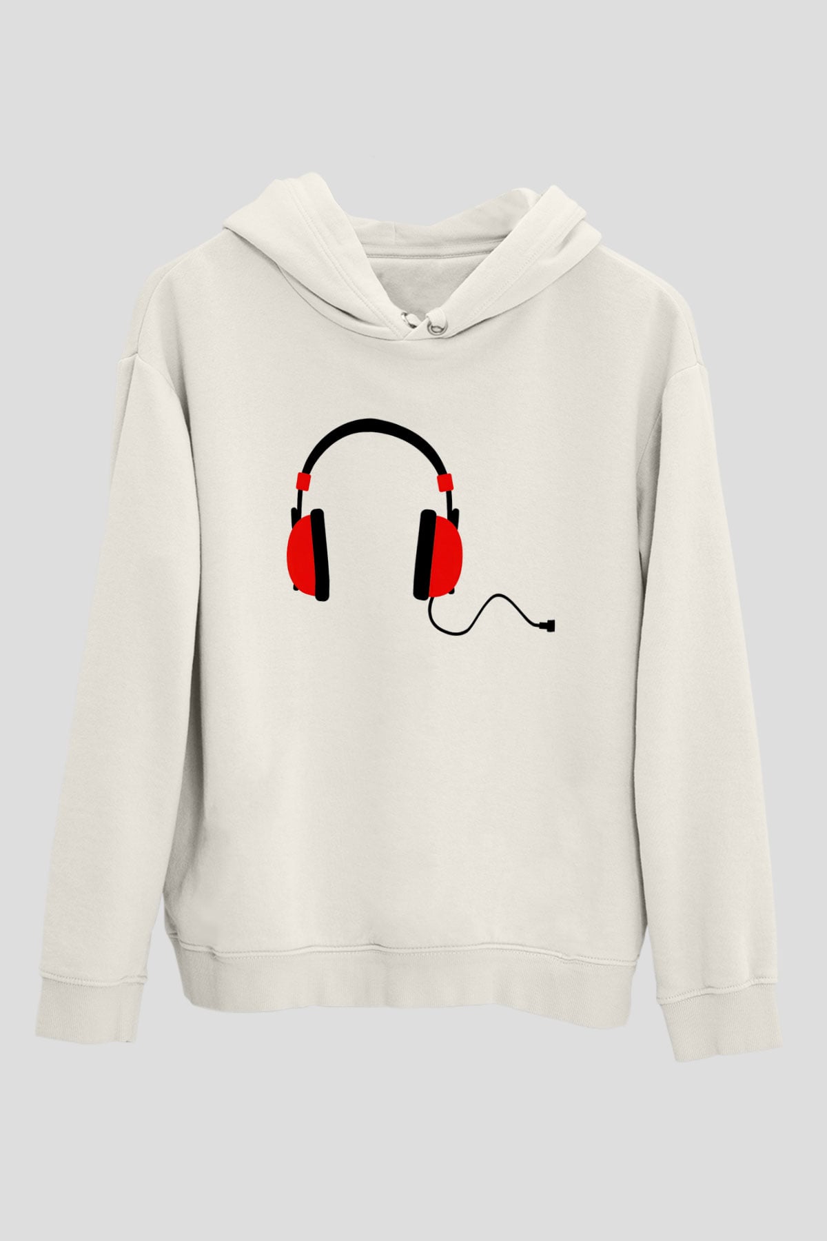 DJ Beyaz Unisex Kapşonlu Sweatshirt