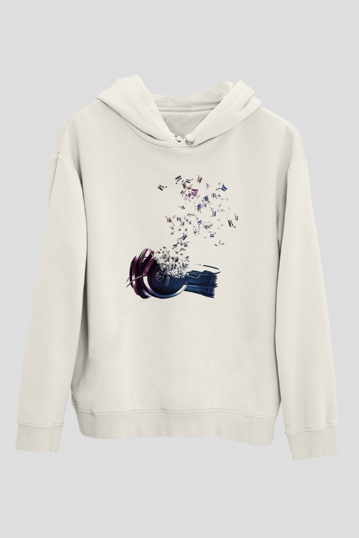 DJ Beyaz Unisex Kapşonlu Sweatshirt