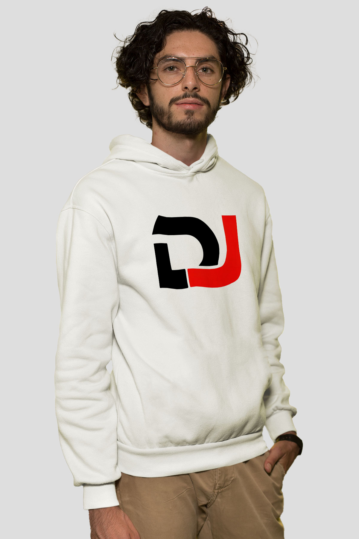 DJ Beyaz Unisex Kapşonlu Sweatshirt