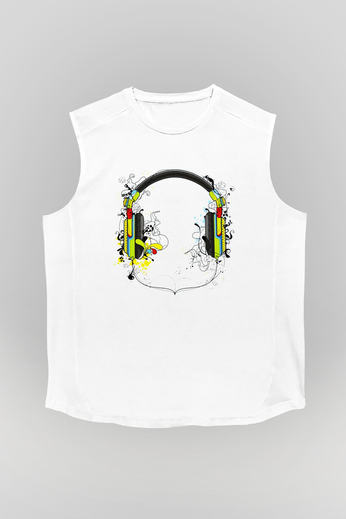 DJ Beyaz Unisex Kolsuz Tişört