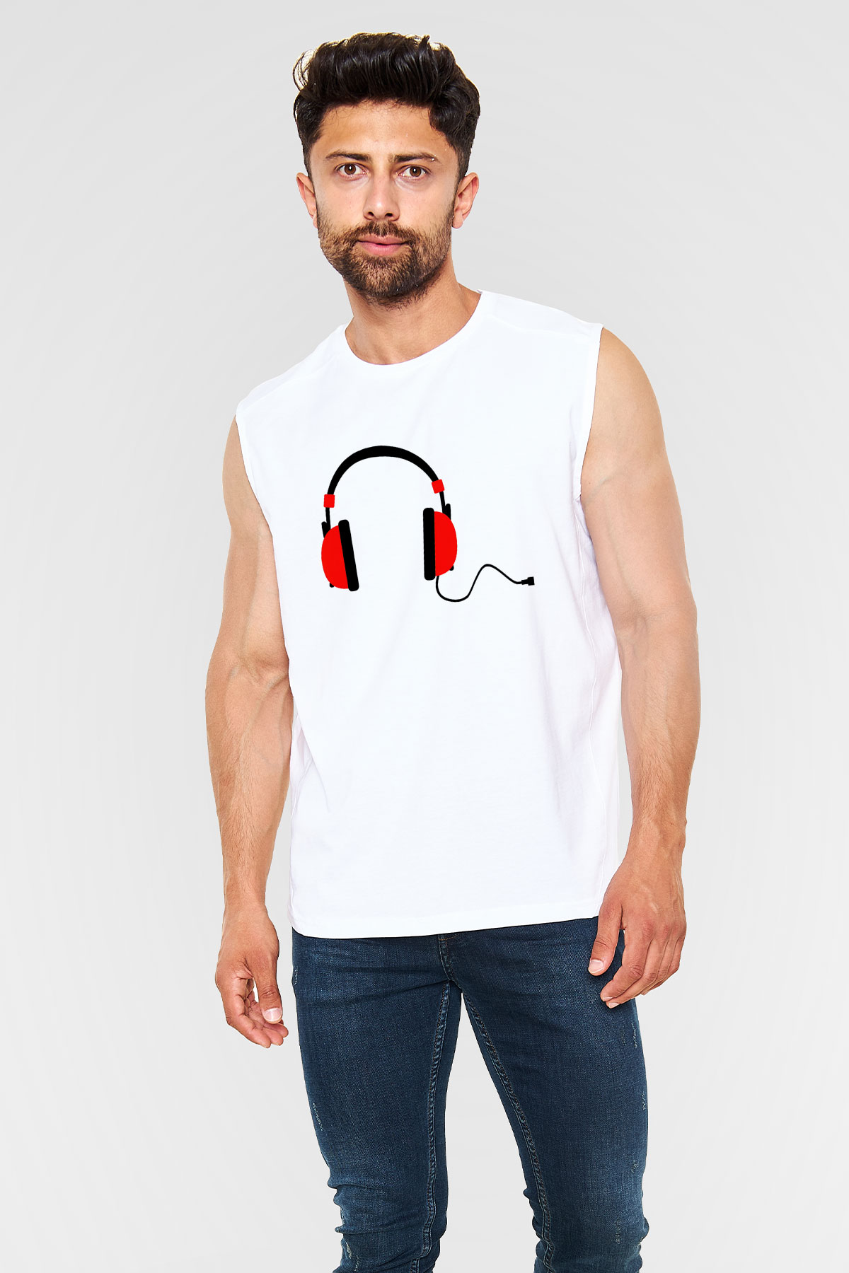 DJ Beyaz Unisex Kolsuz Tişört