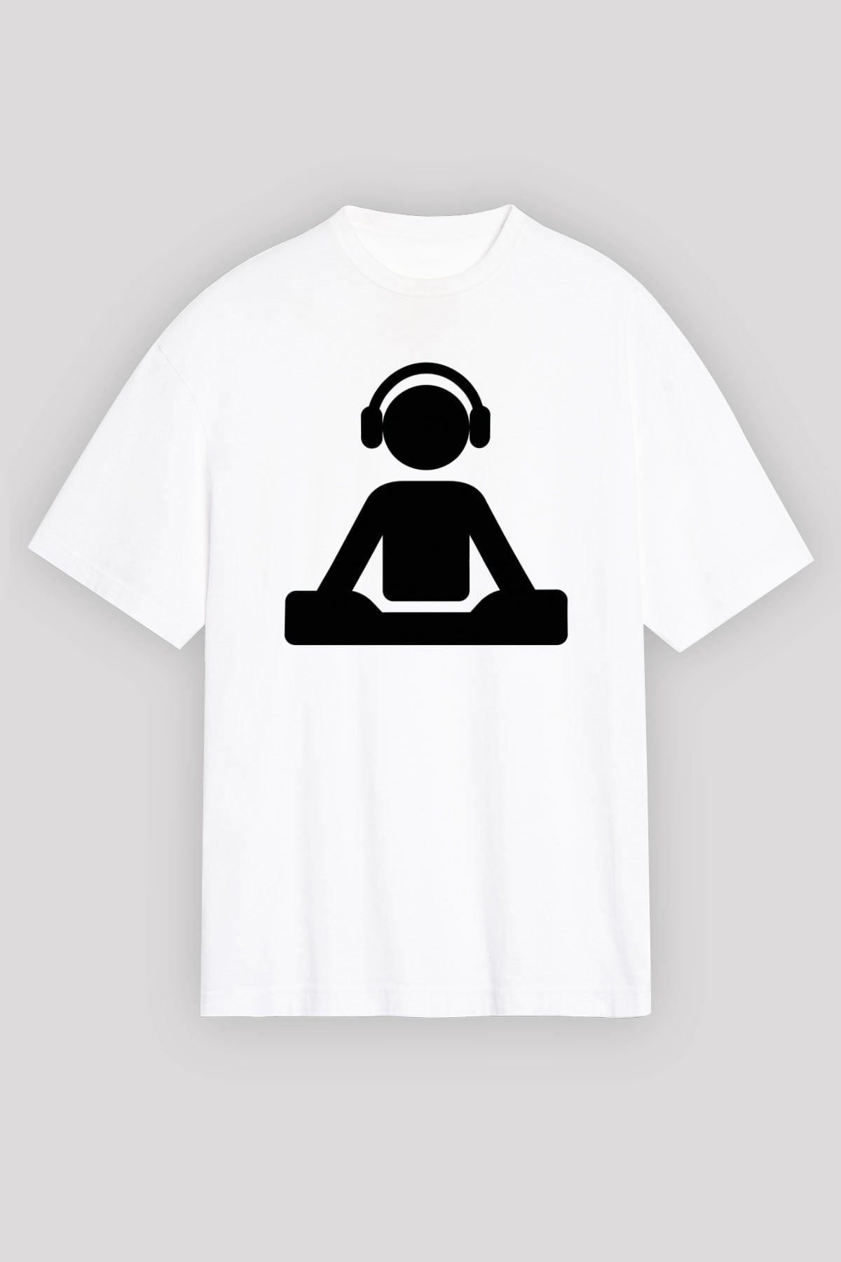 DJ Beyaz Unisex Oversize Tişört T-Shirt