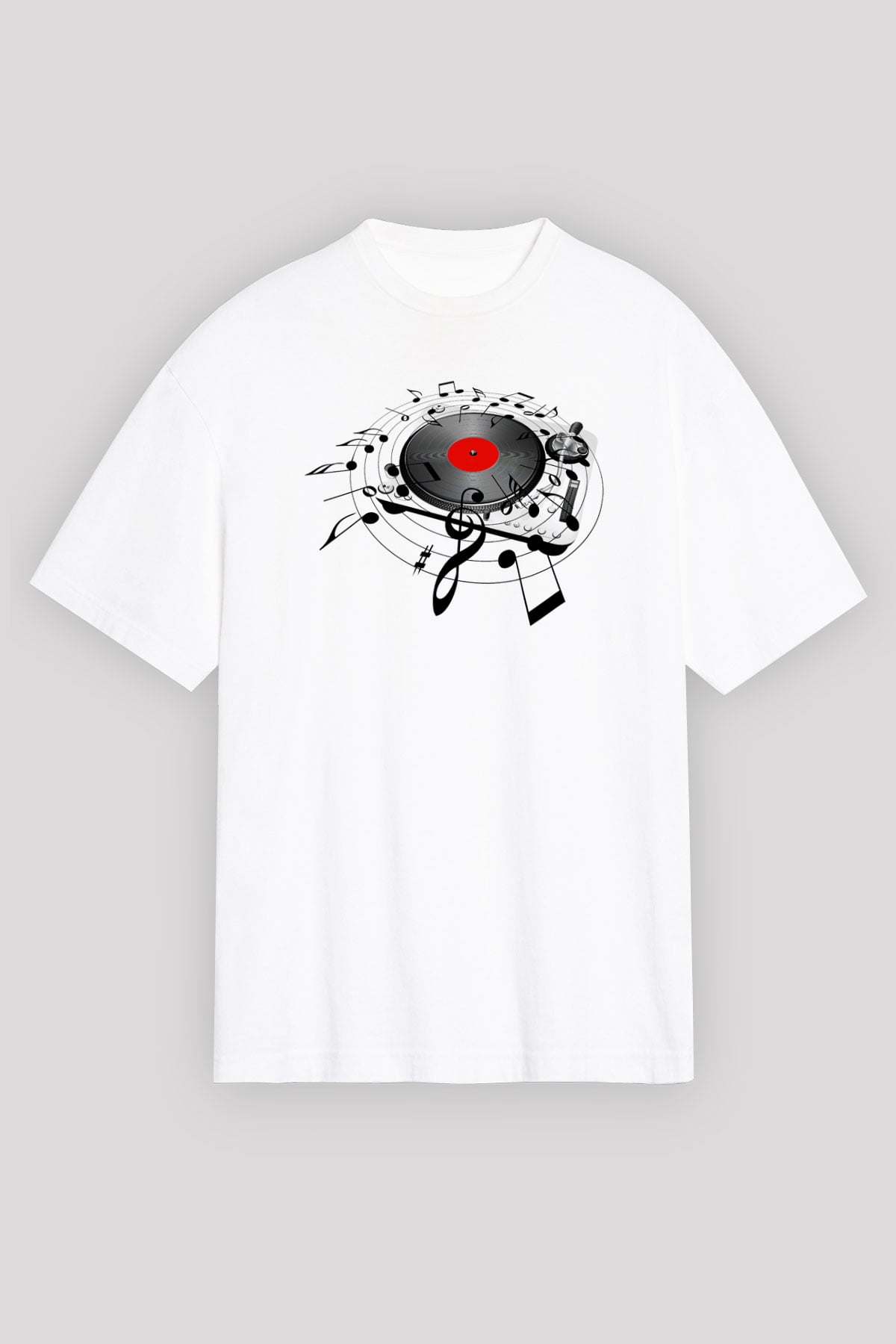 DJ Beyaz Unisex Oversize Tişört T-Shirt