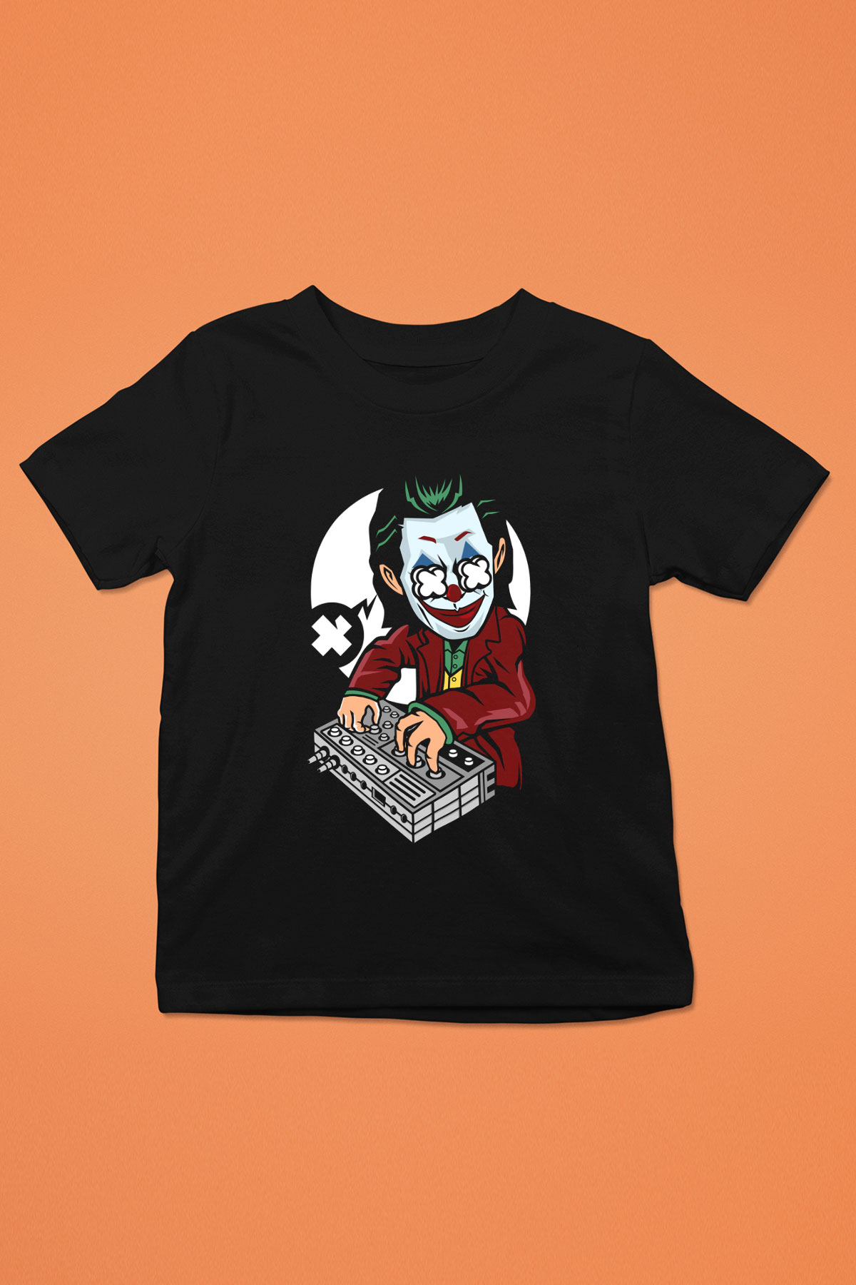Dj Joker Baskılı Unisex Siyah Çocuk Tişört