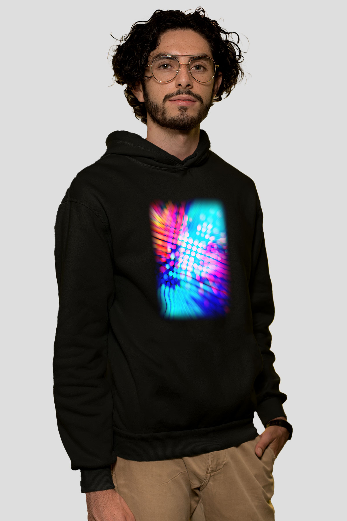 DJ Siyah Unisex Kapşonlu Sweatshirt