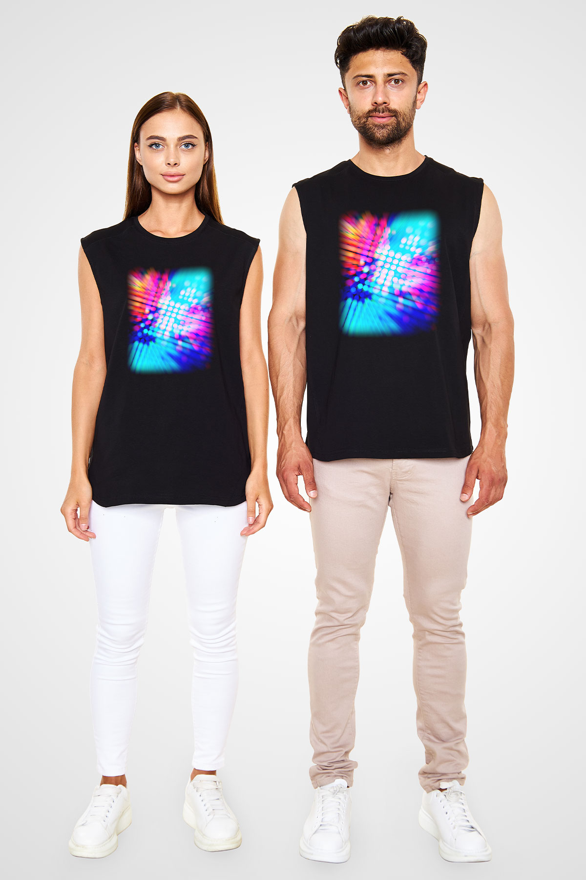 DJ Siyah Unisex Kolsuz Tişört