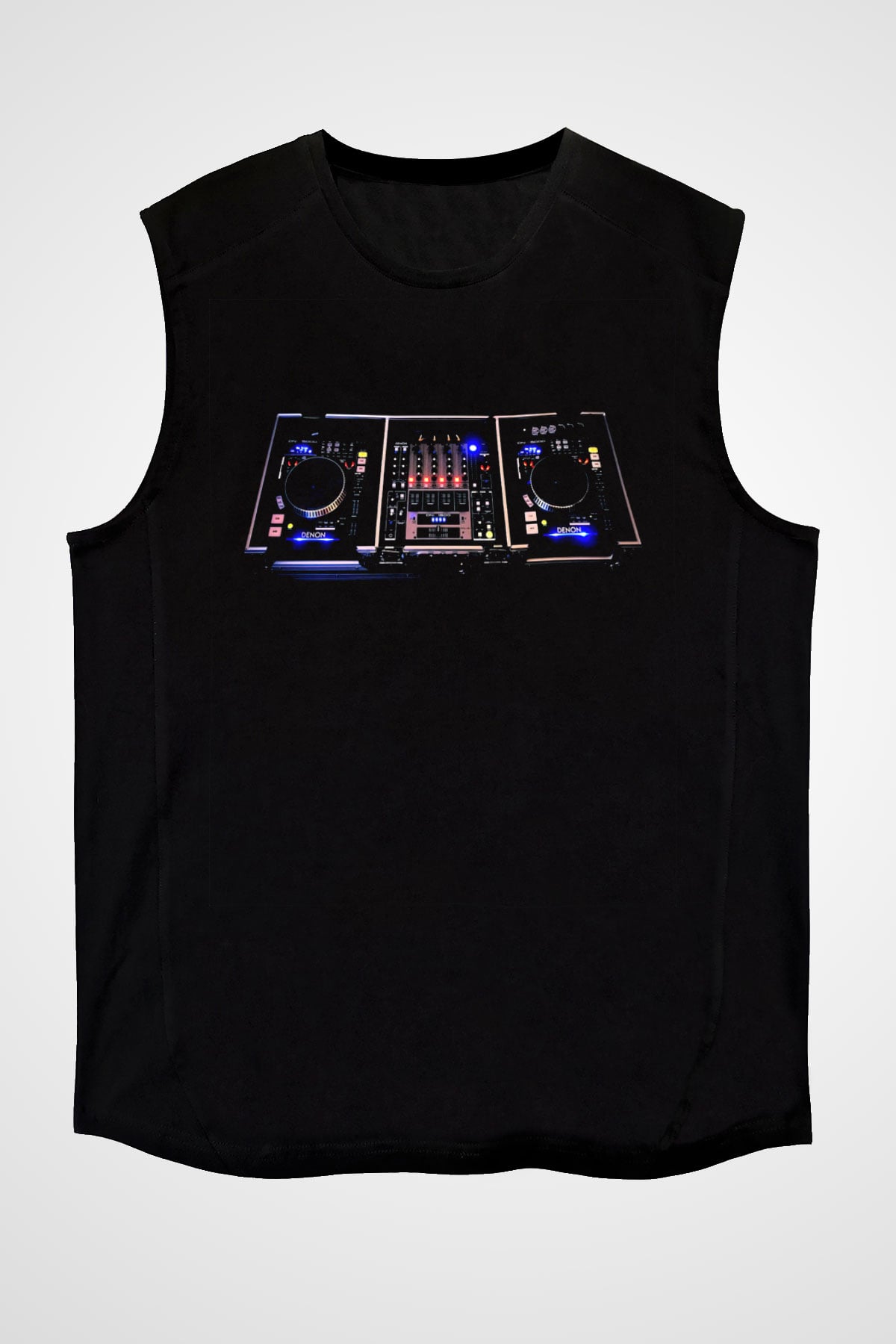 DJ Siyah Unisex Kolsuz Tişört