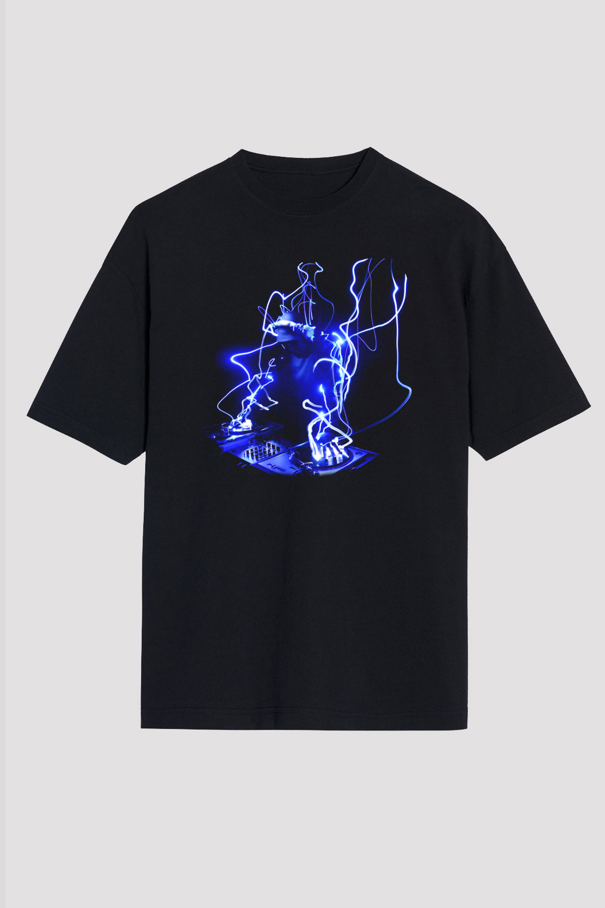 DJ Siyah Unisex Oversize Tişört T-Shirt