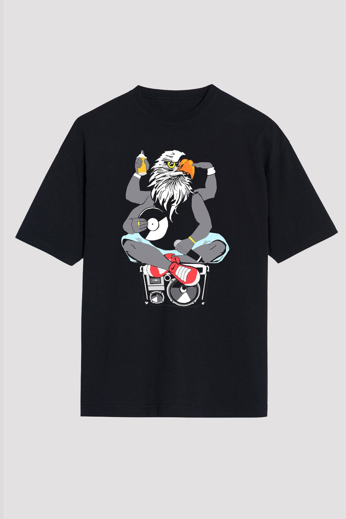 DJ Siyah Unisex Oversize Tişört T-Shirt