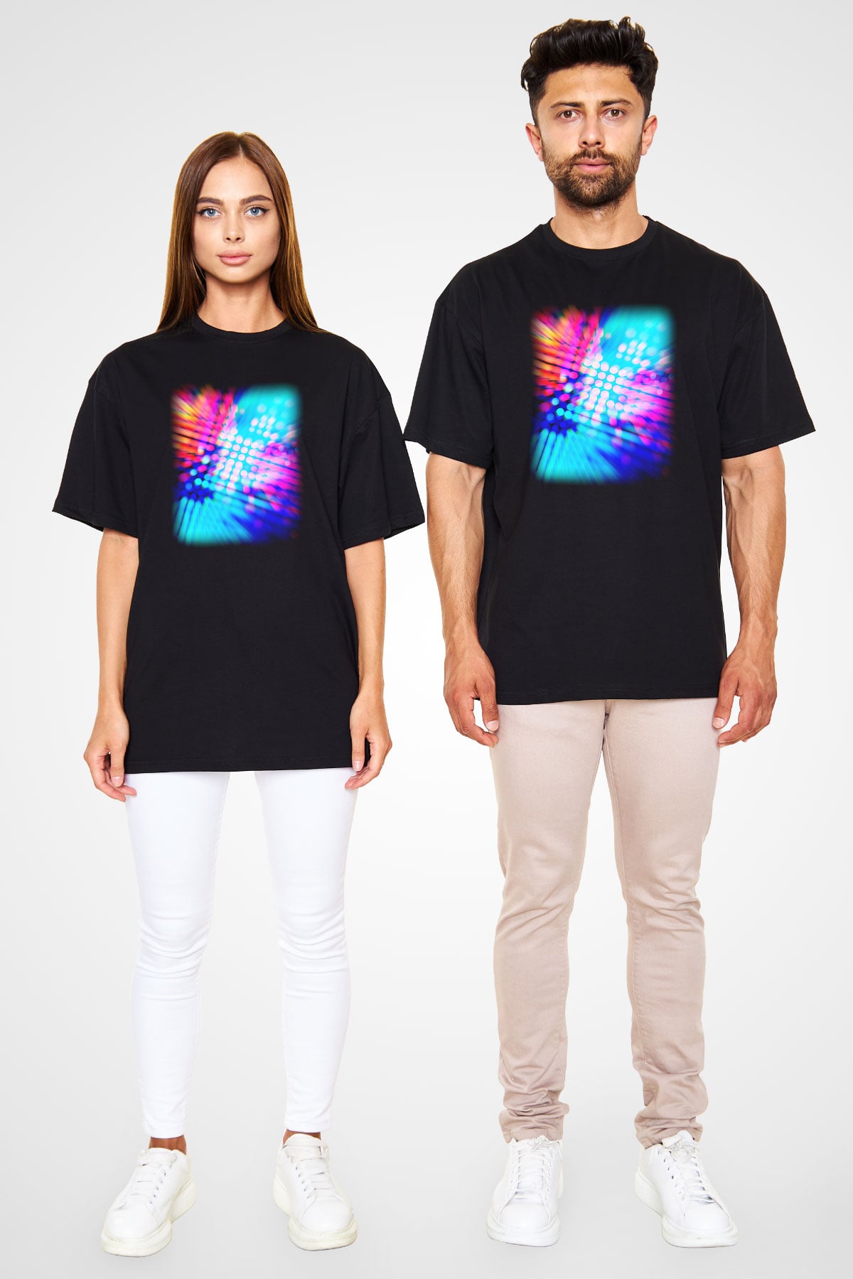 DJ Siyah Unisex Oversize Tişört T-Shirt