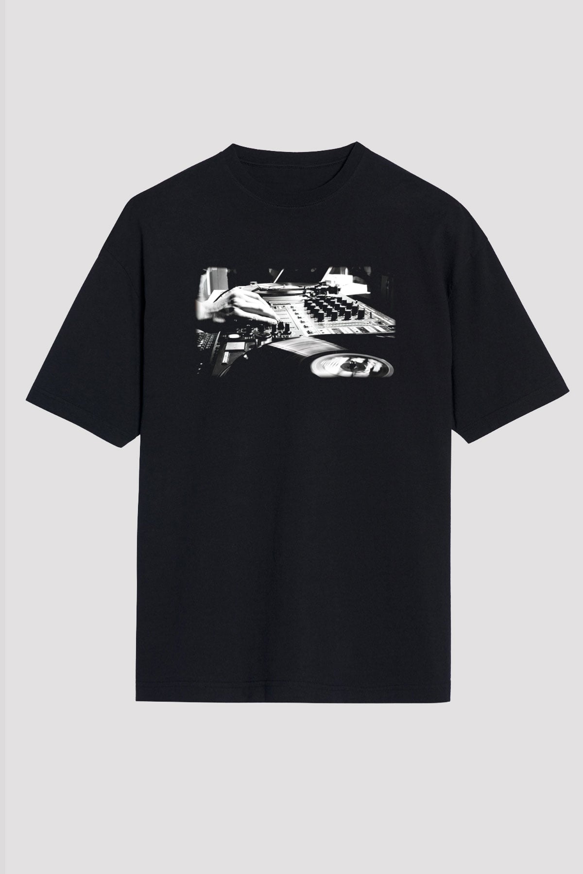 DJ Siyah Unisex Oversize Tişört T-Shirt