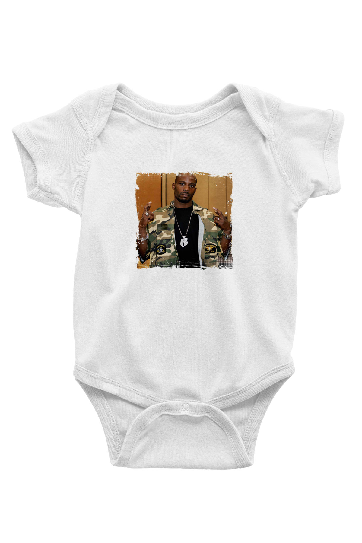 DMX Baskılı Unisex Beyaz Bebek Body - Zıbın