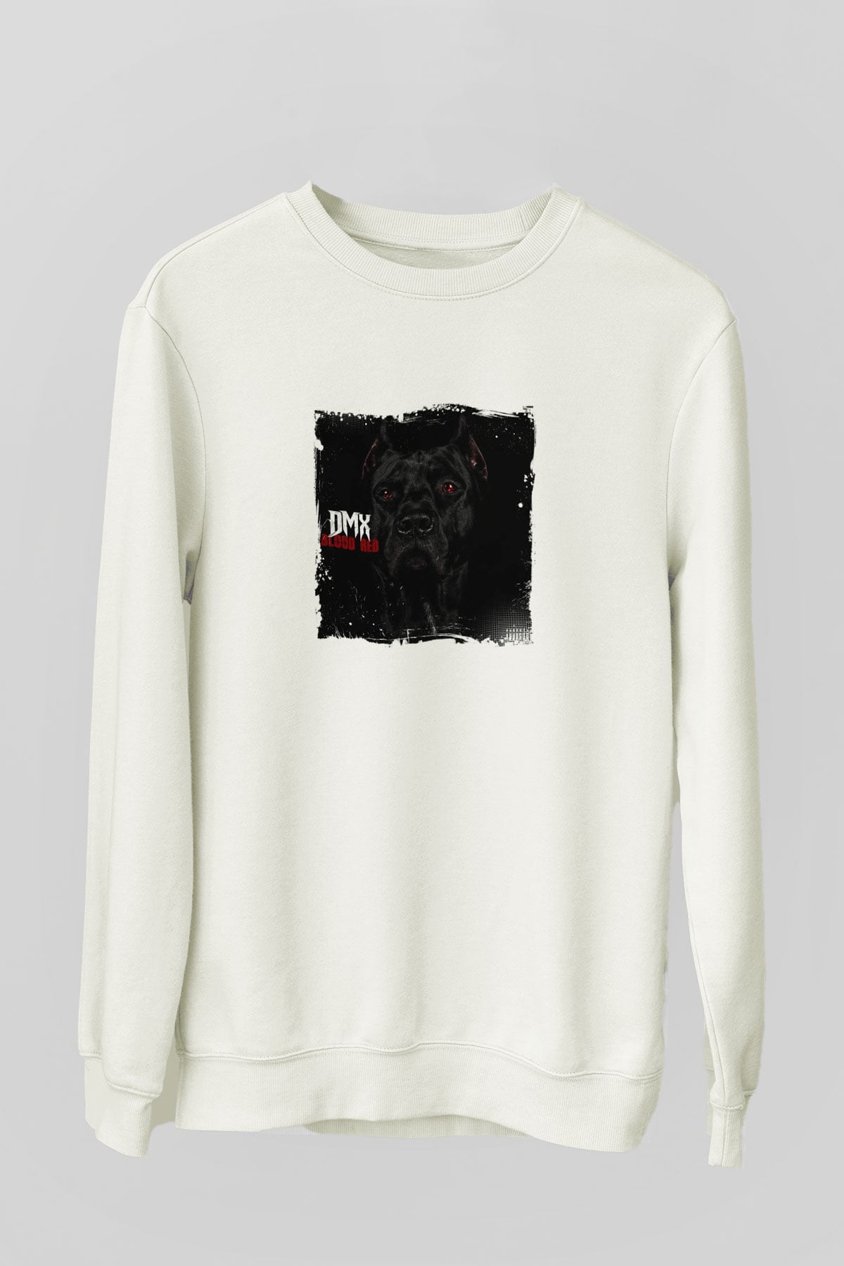 DMX Baskılı Unisex Beyaz Sweatshirt