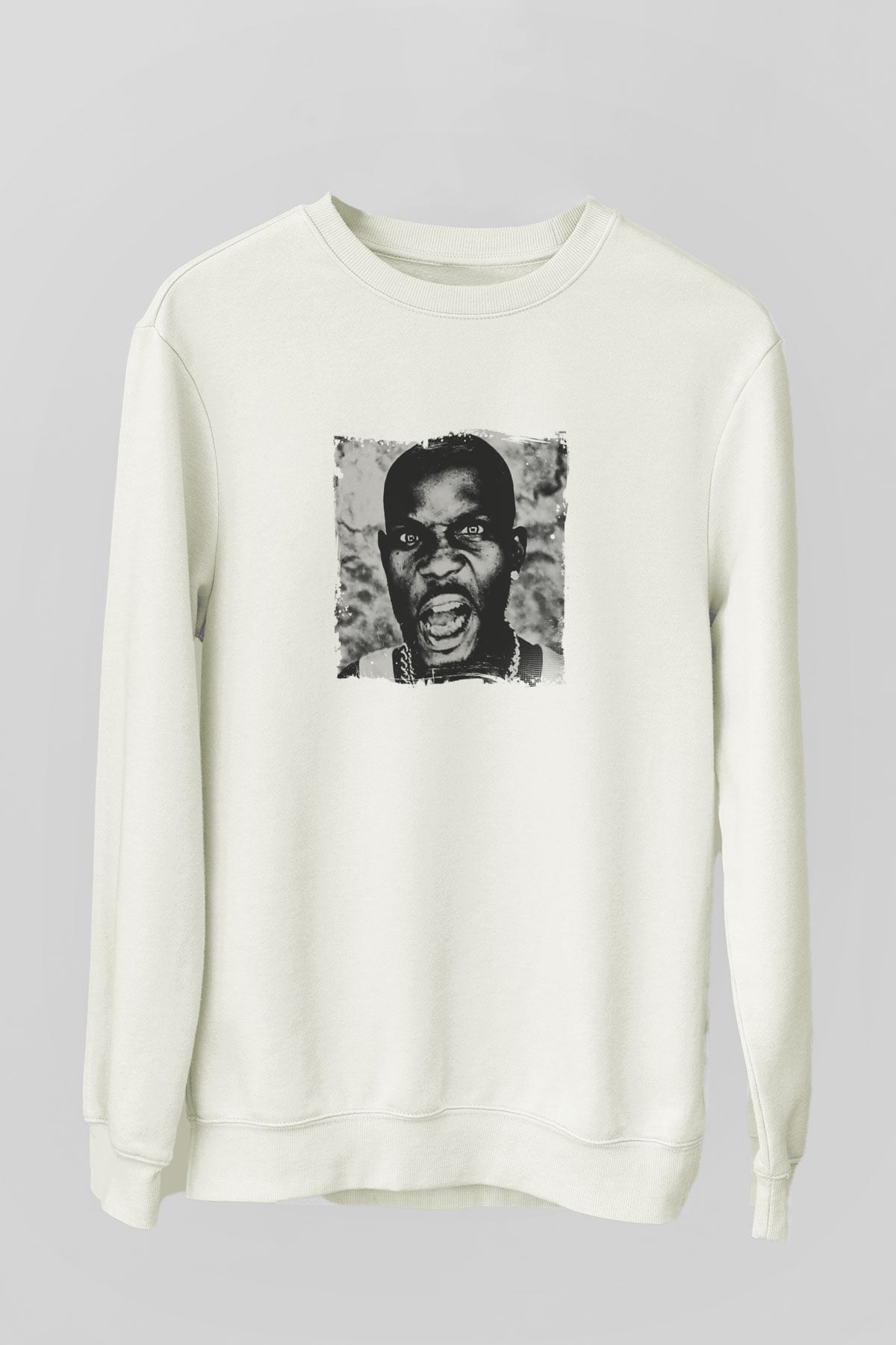 DMX Baskılı Unisex Beyaz Sweatshirt