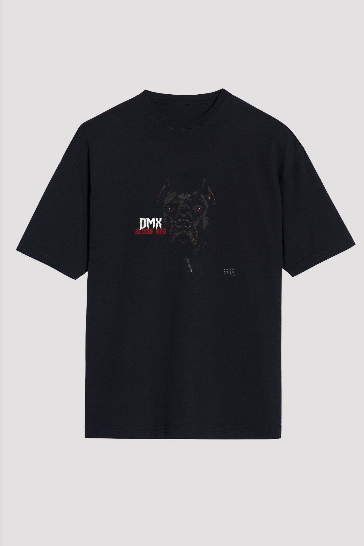 DMX Baskılı Unisex Oversize Siyah Tişört