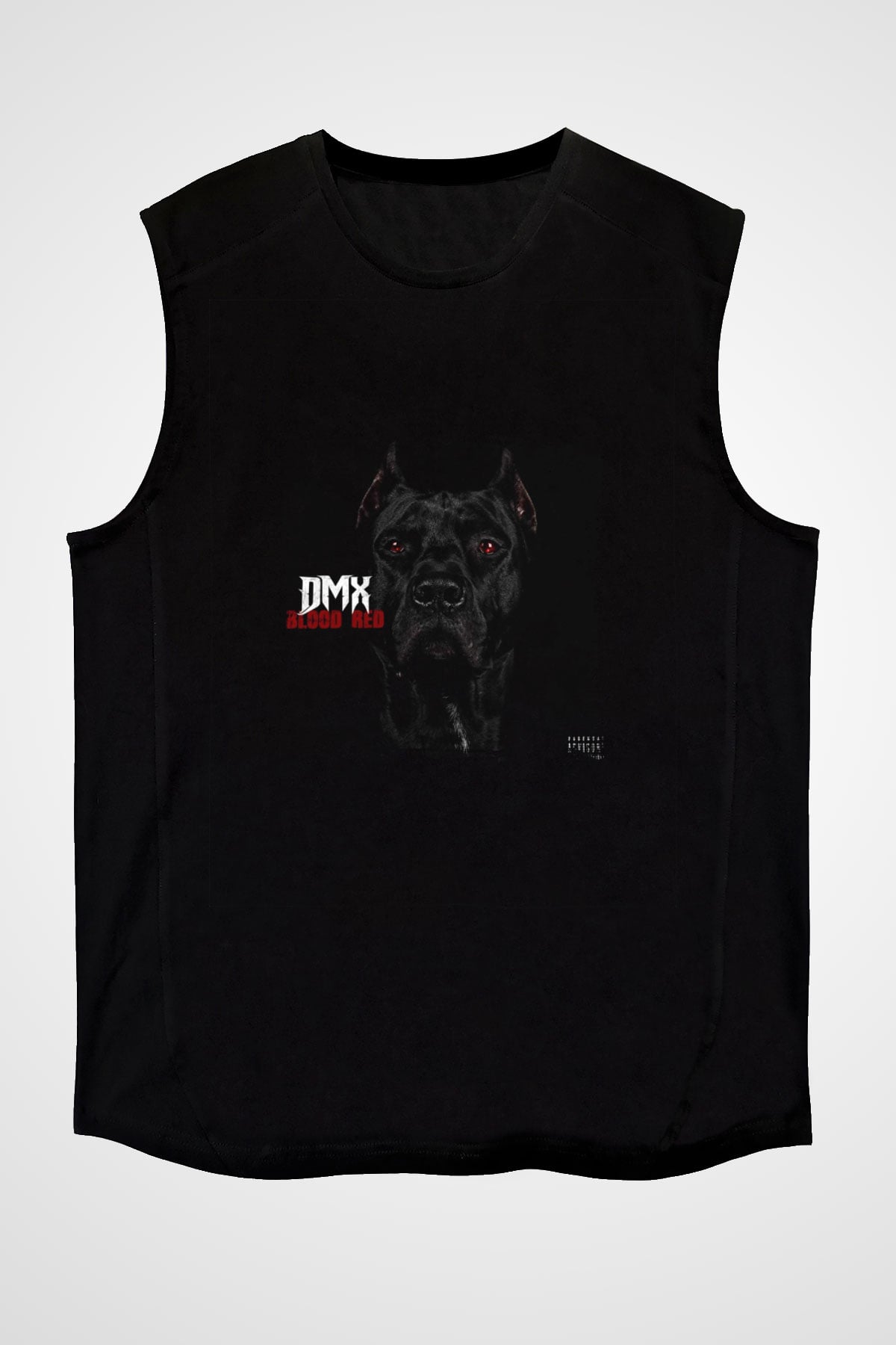 DMX Baskılı Unisex Siyah Kolsuz Tişört