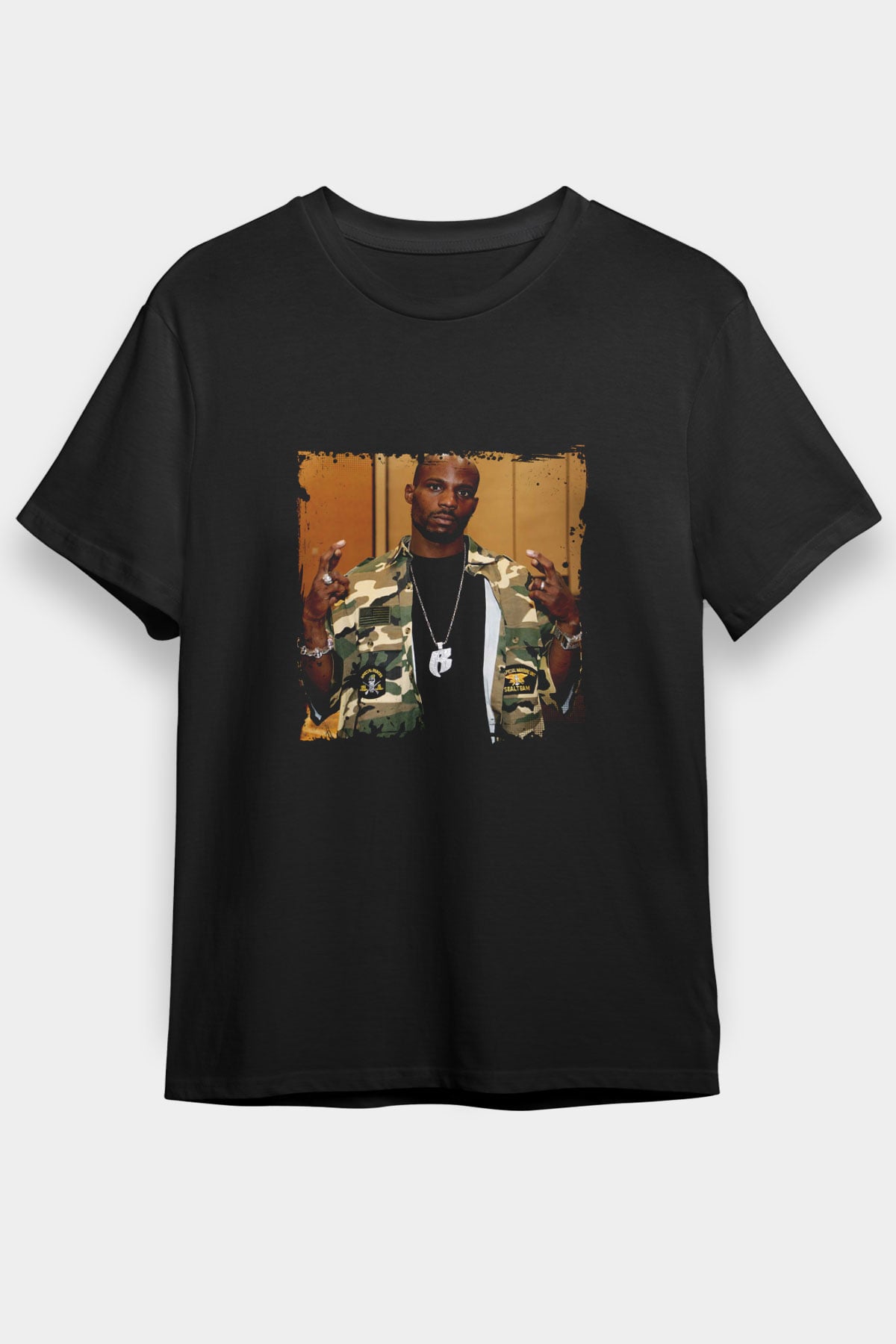DMX Baskılı Unisex Siyah Tişört