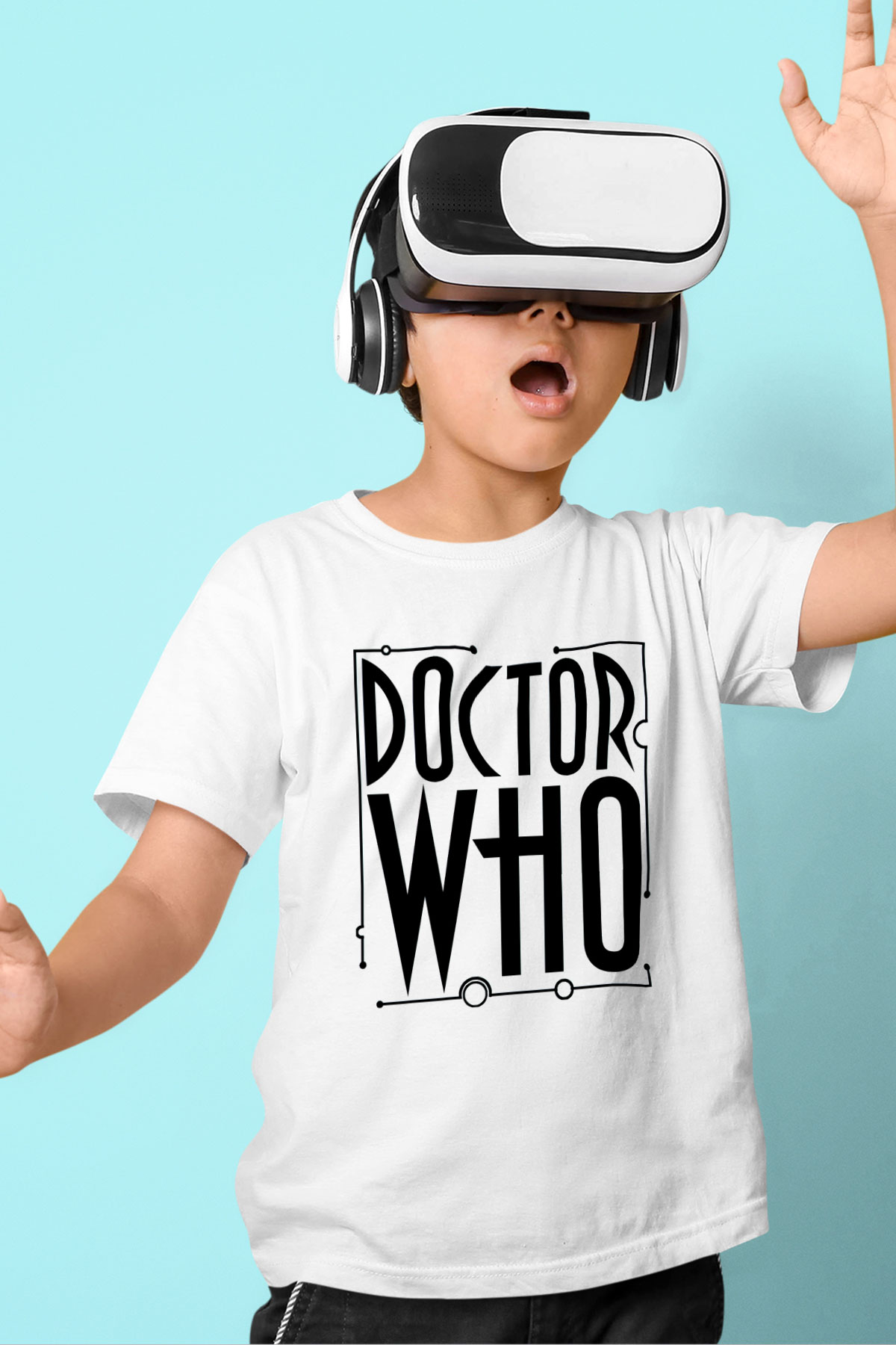 Doctor Who Baskılı Beyaz Unisex Çocuk Tişört