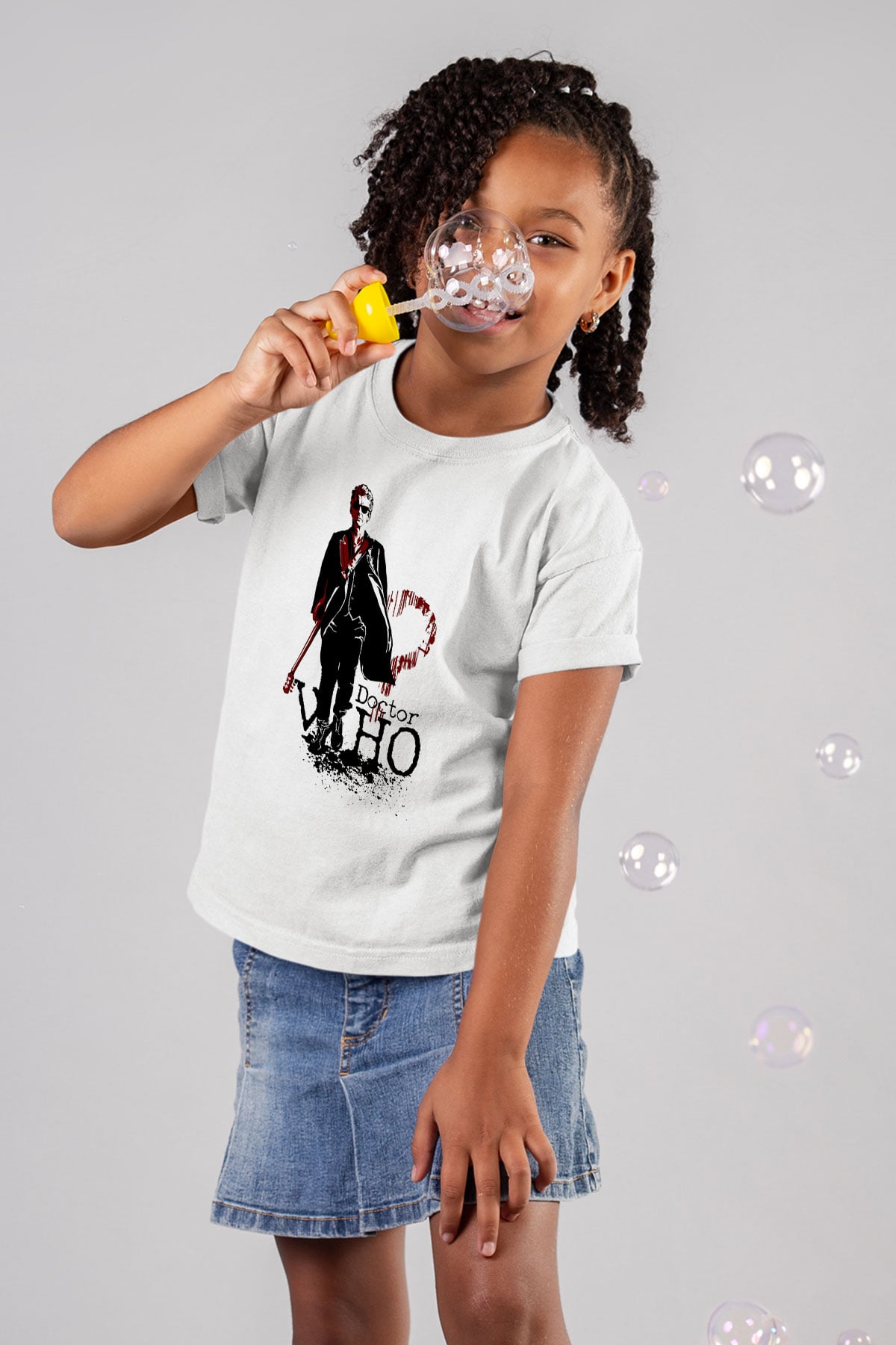 Doctor Who Baskılı Beyaz Unisex Çocuk Tişört