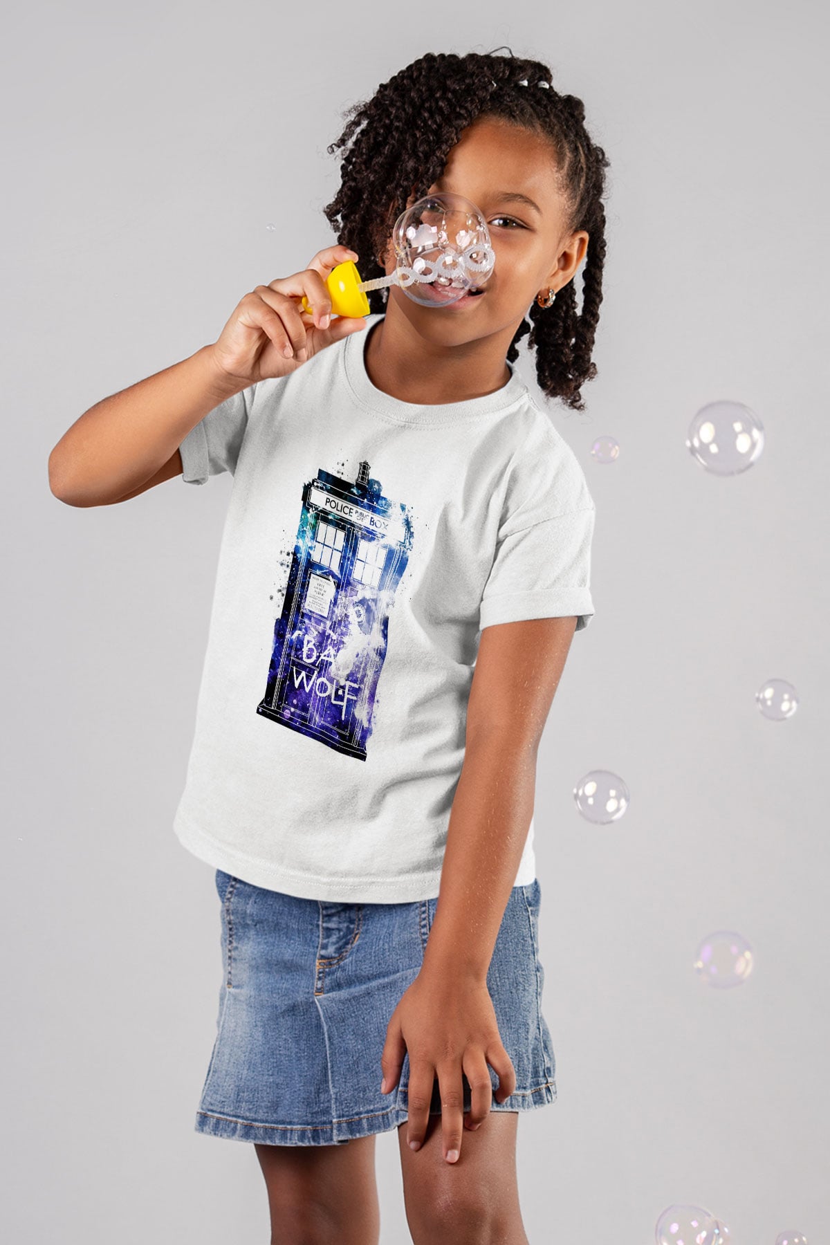 Doctor Who Baskılı Beyaz Unisex Çocuk Tişört