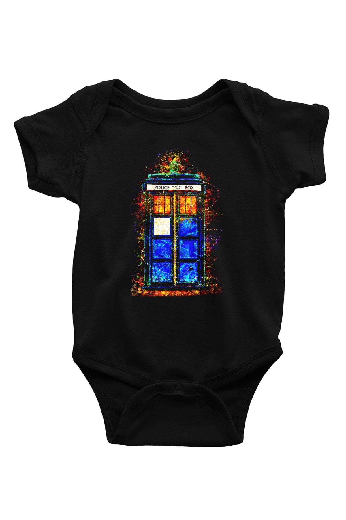 Doctor Who Baskılı Siyah Bebek Body - Zıbın