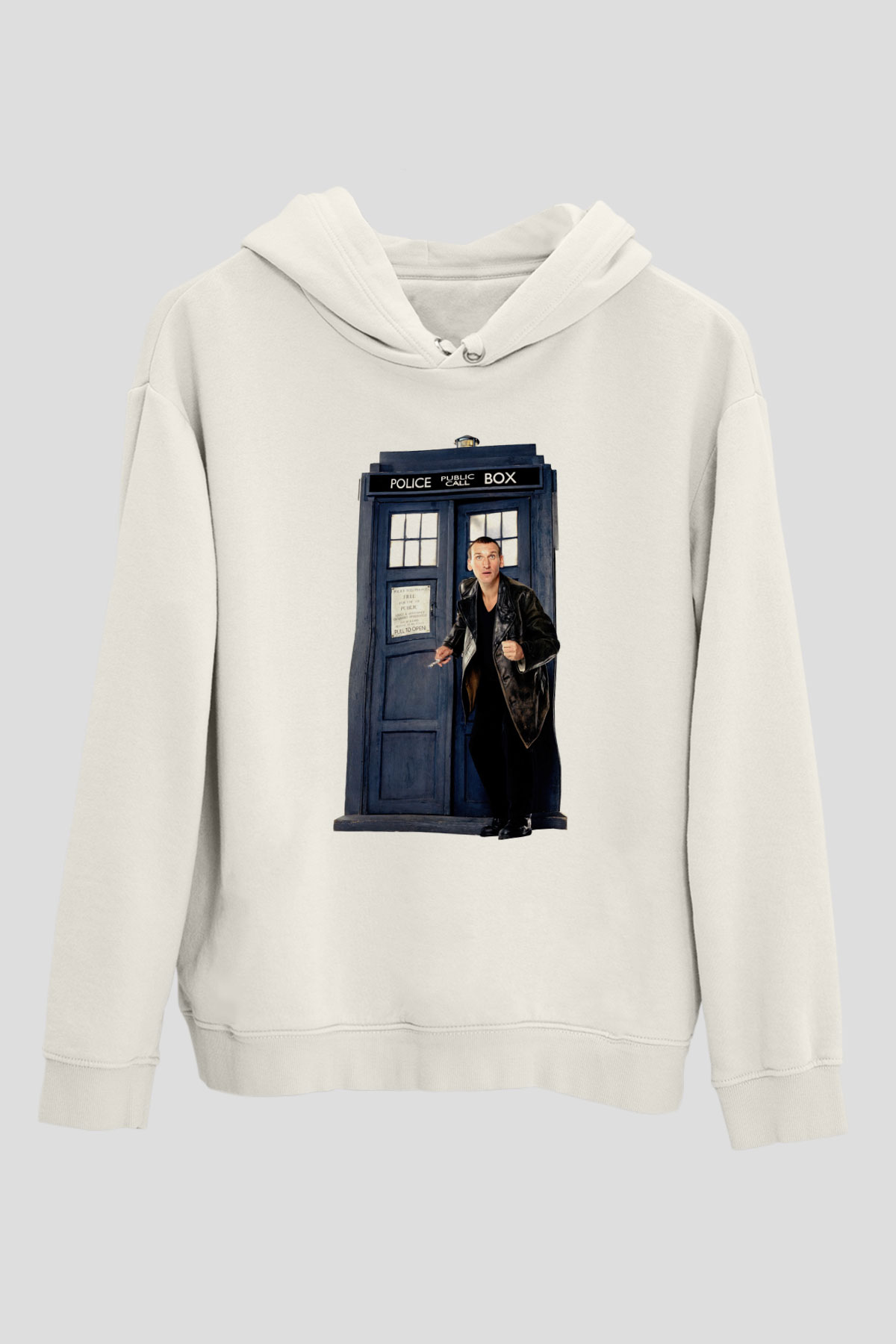 Doctor Who Beyaz Unisex Kapşonlu Sweatshirt