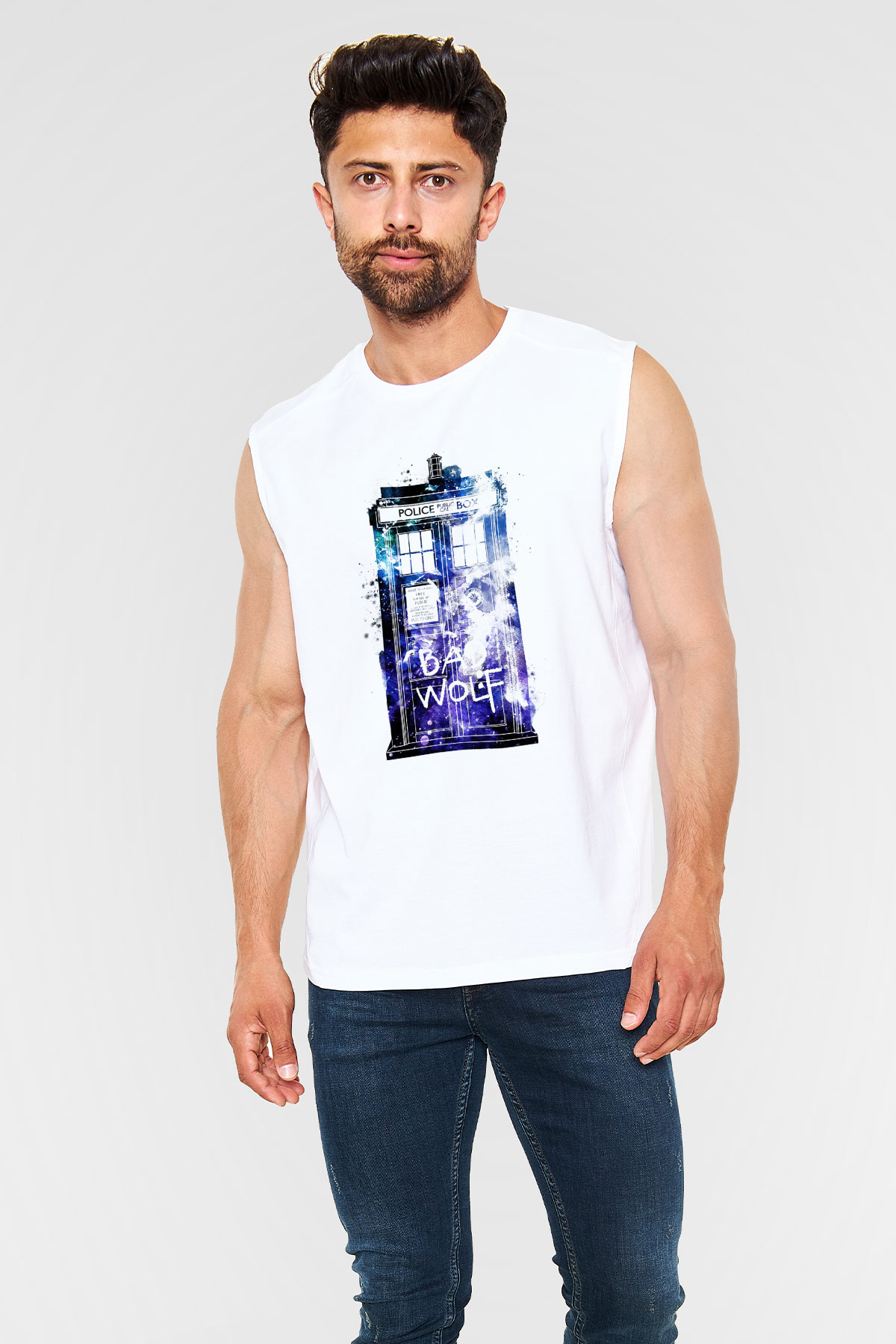 Doctor Who Beyaz Unisex Kolsuz Tişört