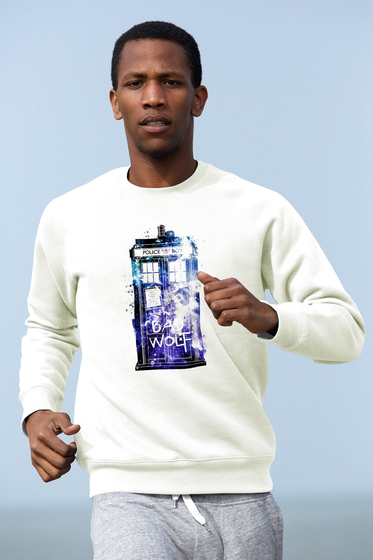Doctor Who Beyaz Unisex Sweatshirt