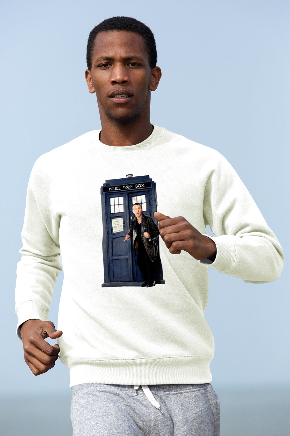 Doctor Who Beyaz Unisex Sweatshirt