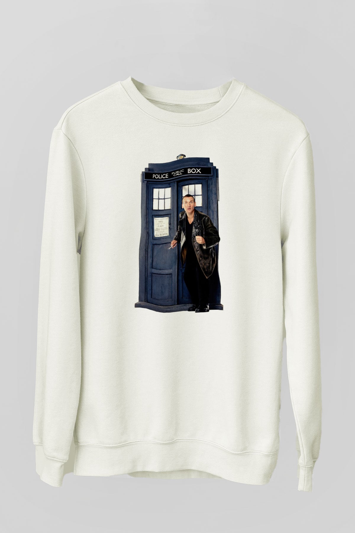 Doctor Who Beyaz Unisex Sweatshirt