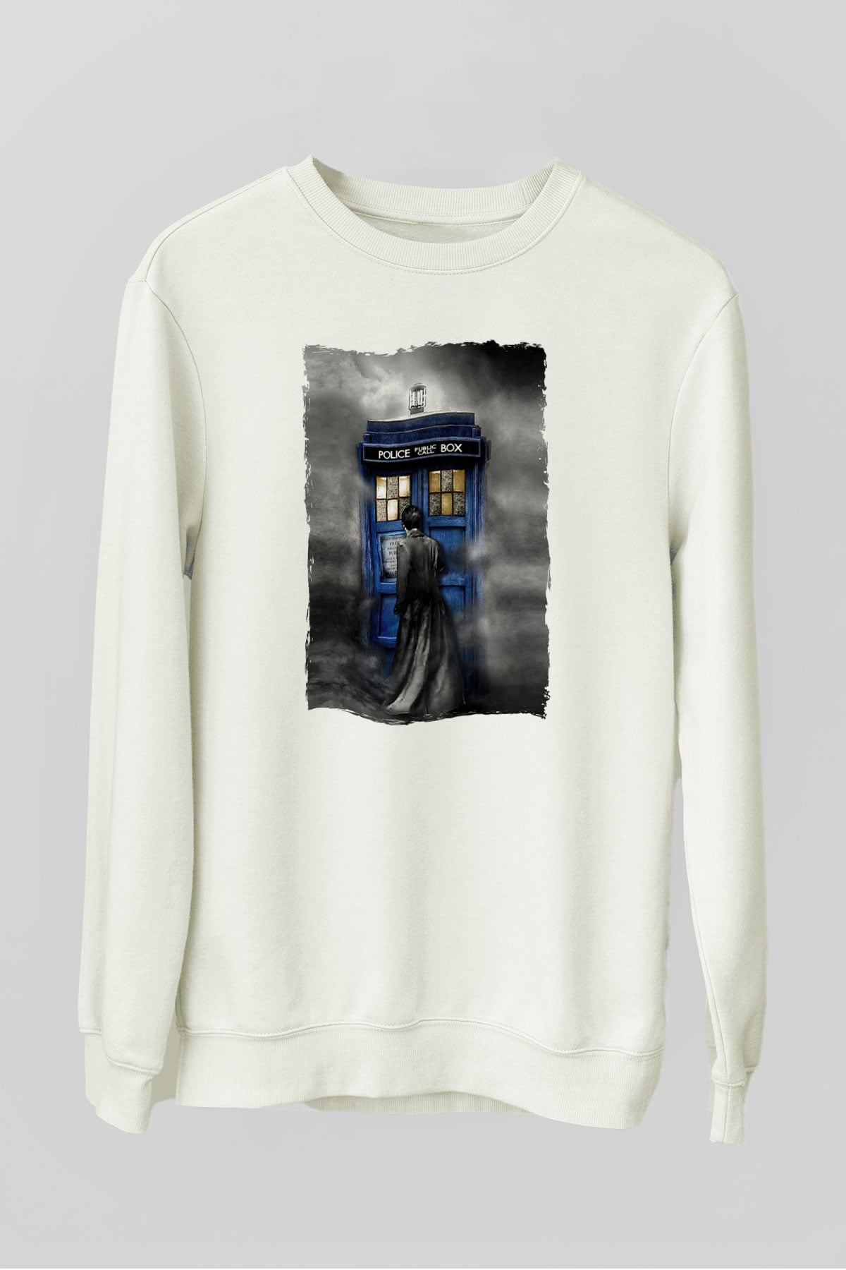 Doctor Who Beyaz Unisex Sweatshirt