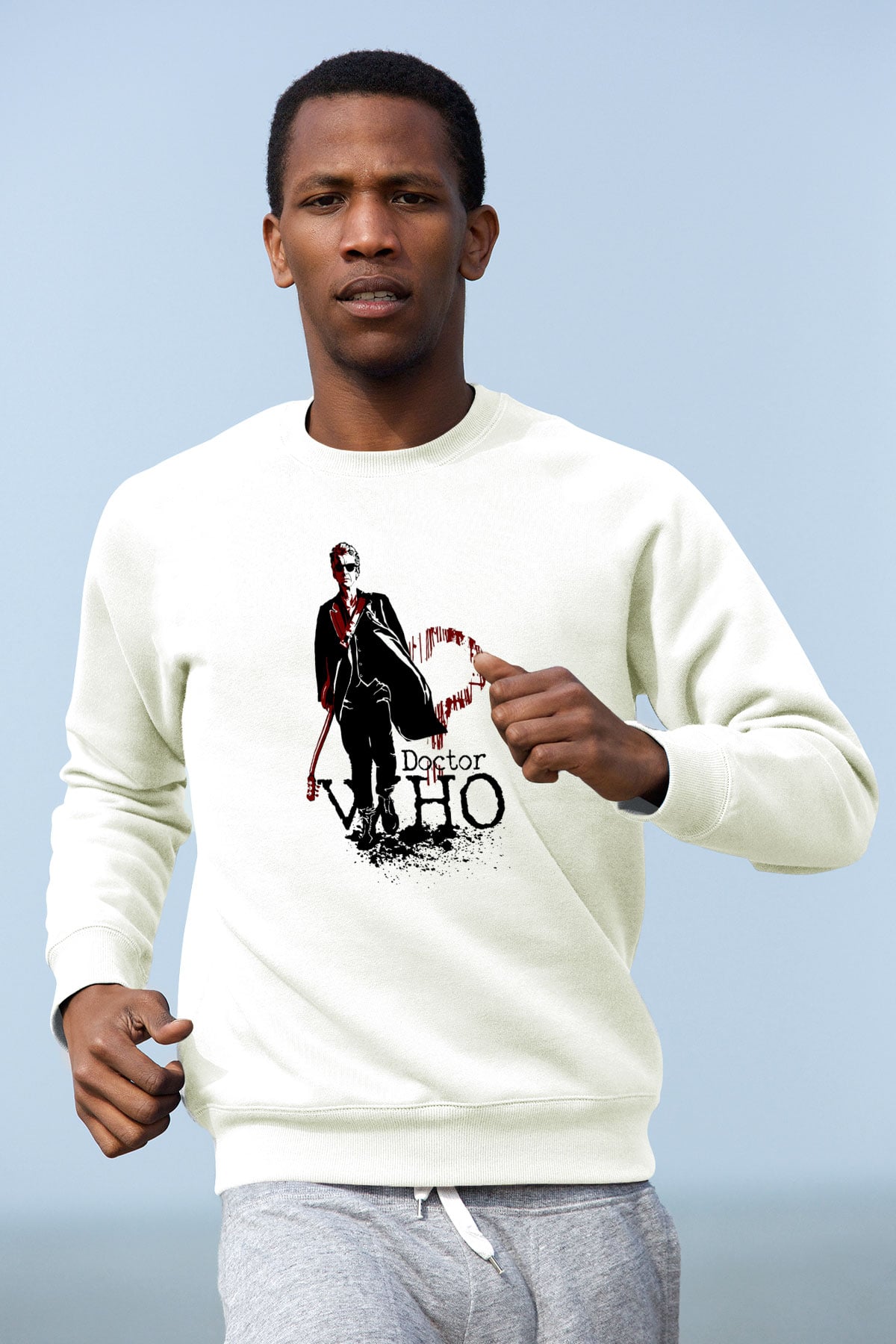 Doctor Who Beyaz Unisex Sweatshirt