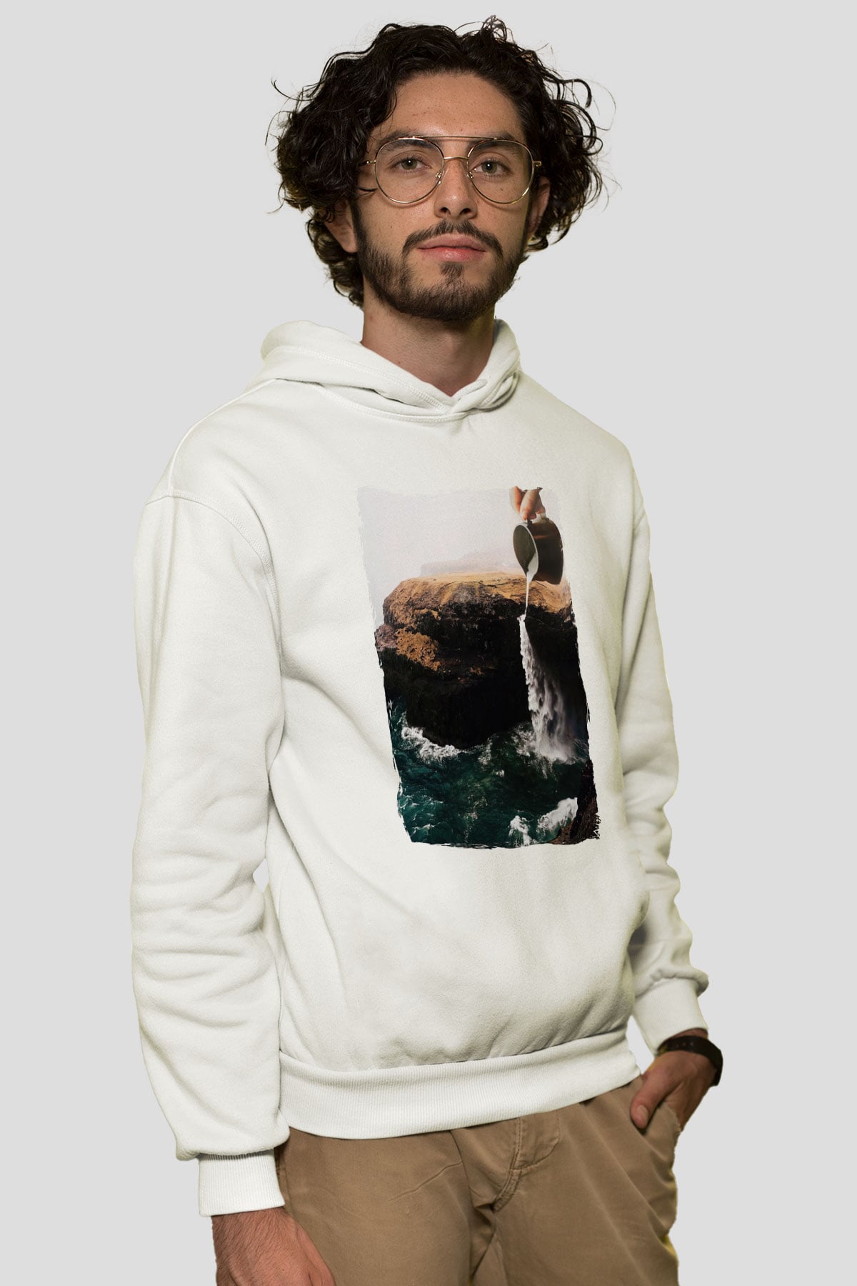 Doğa ManipülasyonBeyaz  Unisex Hoodie